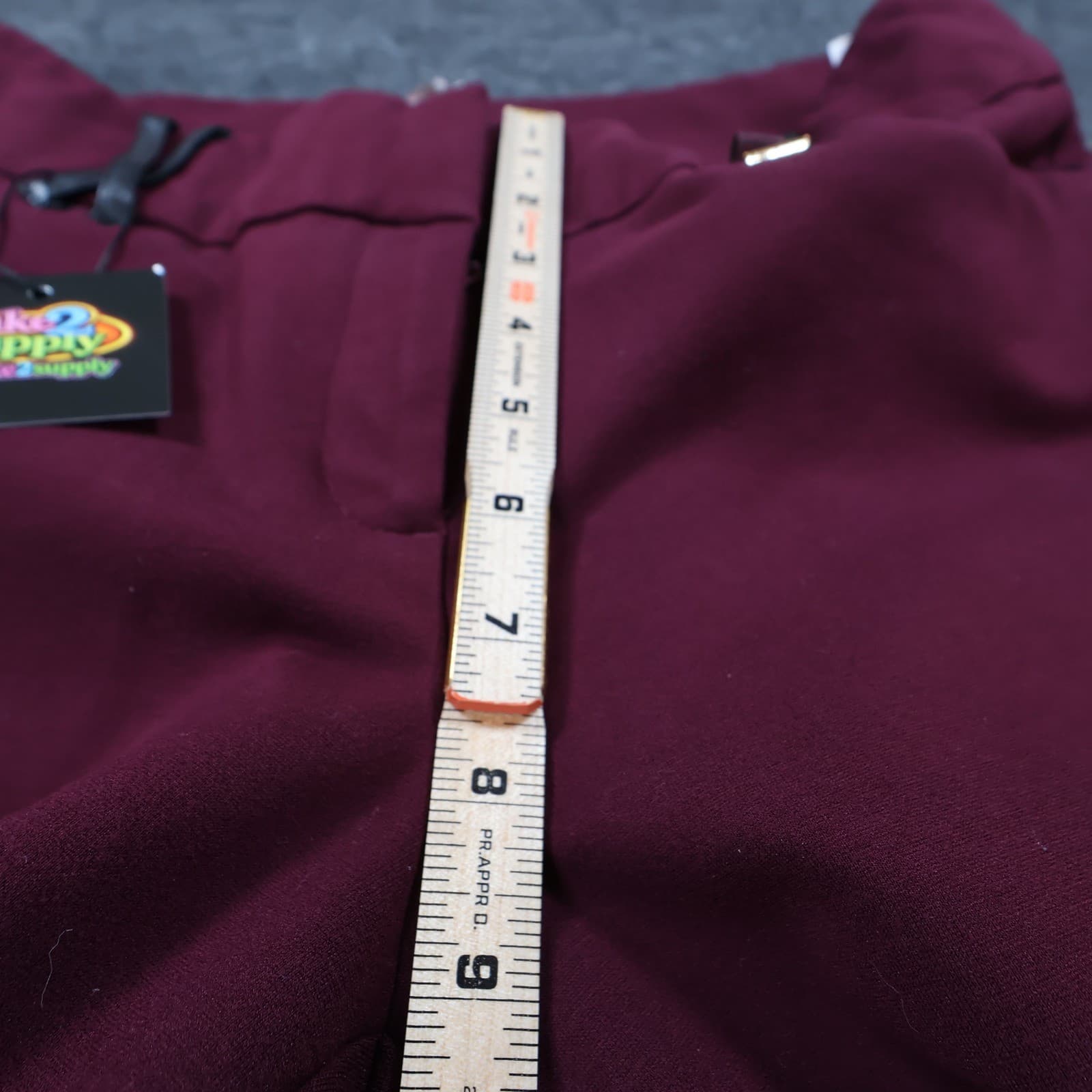Anne Klein Dress Pants Womens 8 Burgundy Excellent Faux Leather Trim - Thumbnail 5