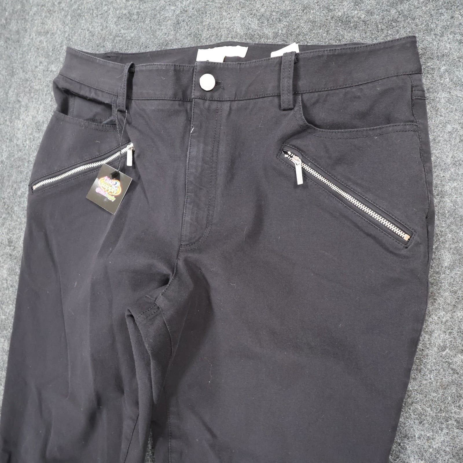 Michael Kors Pants Womens 14 Black Excellent Zipper Pocket Ankle Zip Skinny - Thumbnail 8