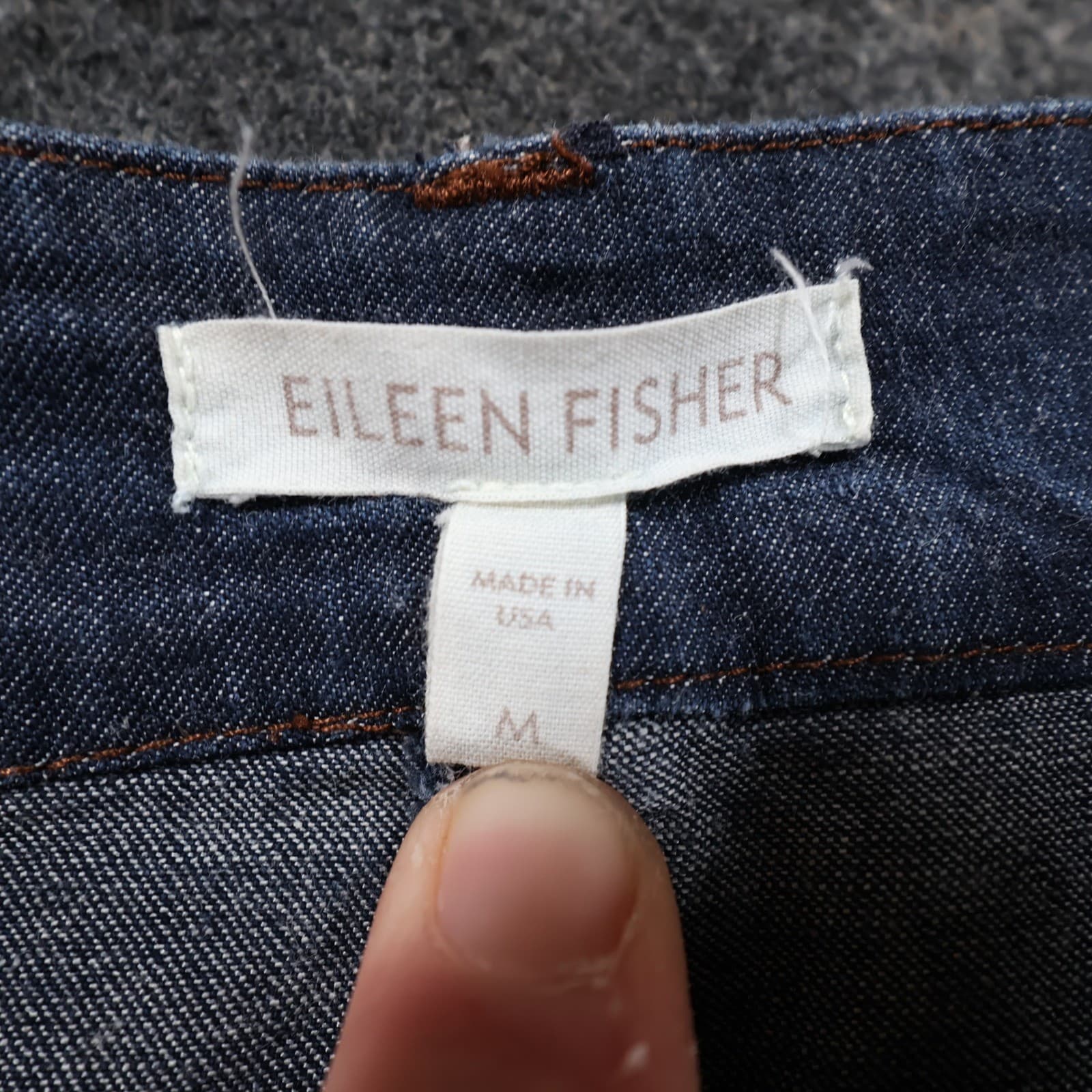 Eileen Fisher Pants Womens Medium Blue Excellent Cropped Denim Trousers - Thumbnail 7