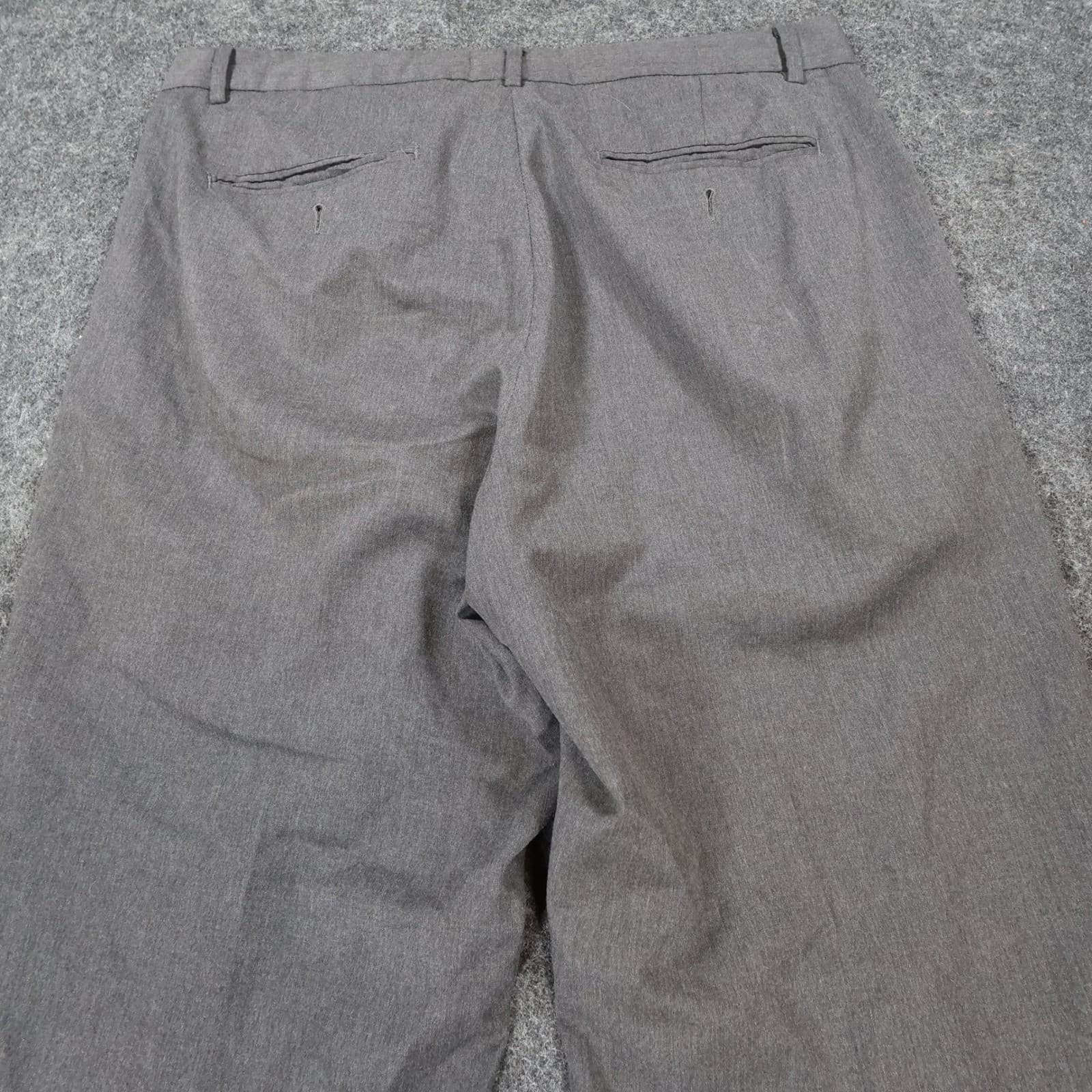 Calvin Klein Dress Pants Mens 34x32 Gray Excellent Flat Front Straight Leg - Thumbnail 9