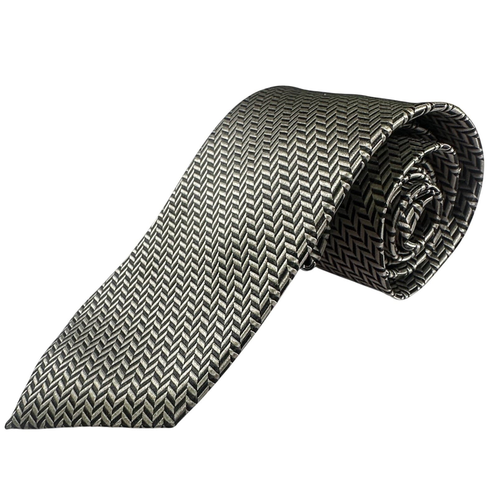 Paul Fredrick Mens 100% Silk Geometric Pattern Necktie Hand Made NWT - Thumbnail 2