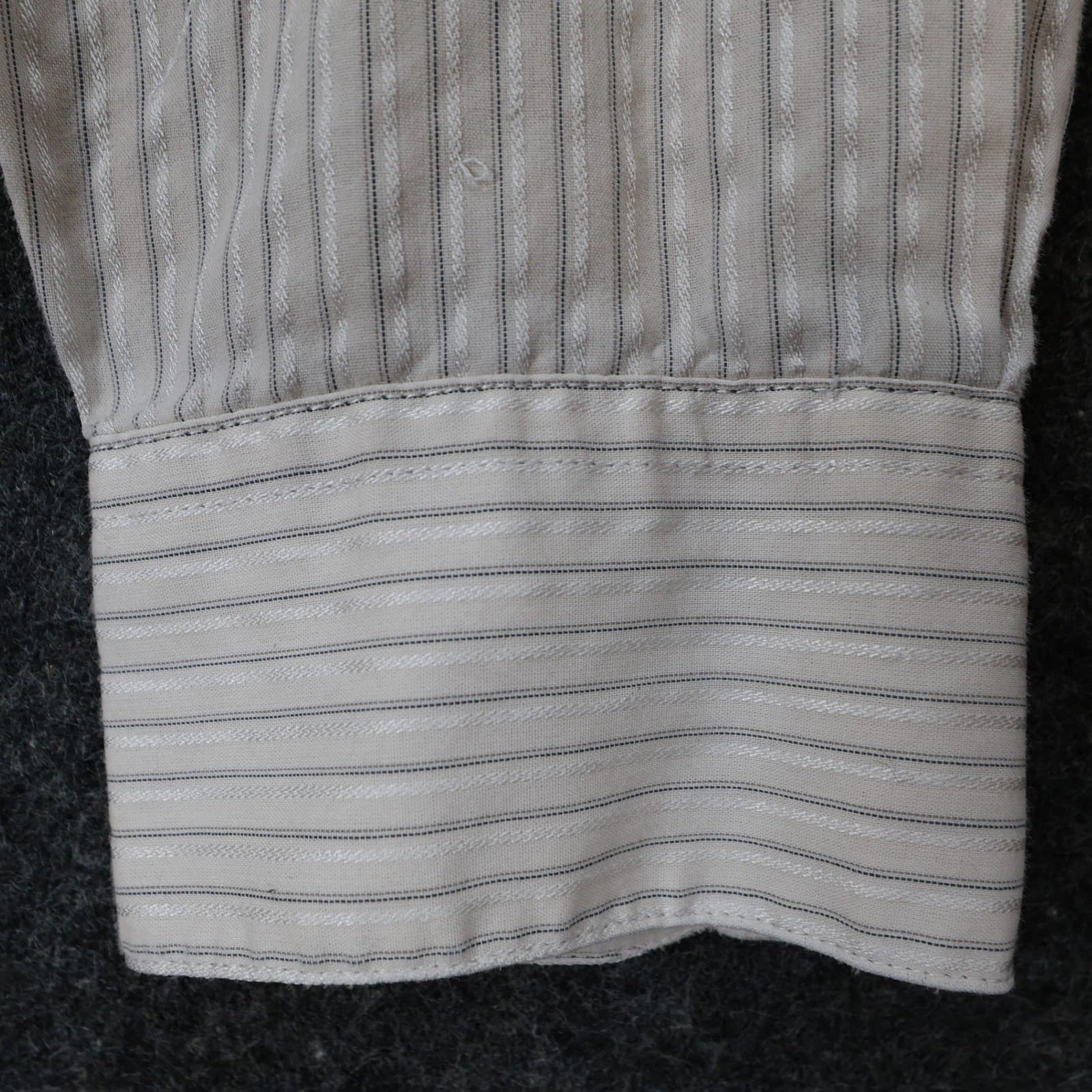 Alfani Button Down Mens M White Excellent Fitted Stretch Easy Care Striped - Thumbnail 12