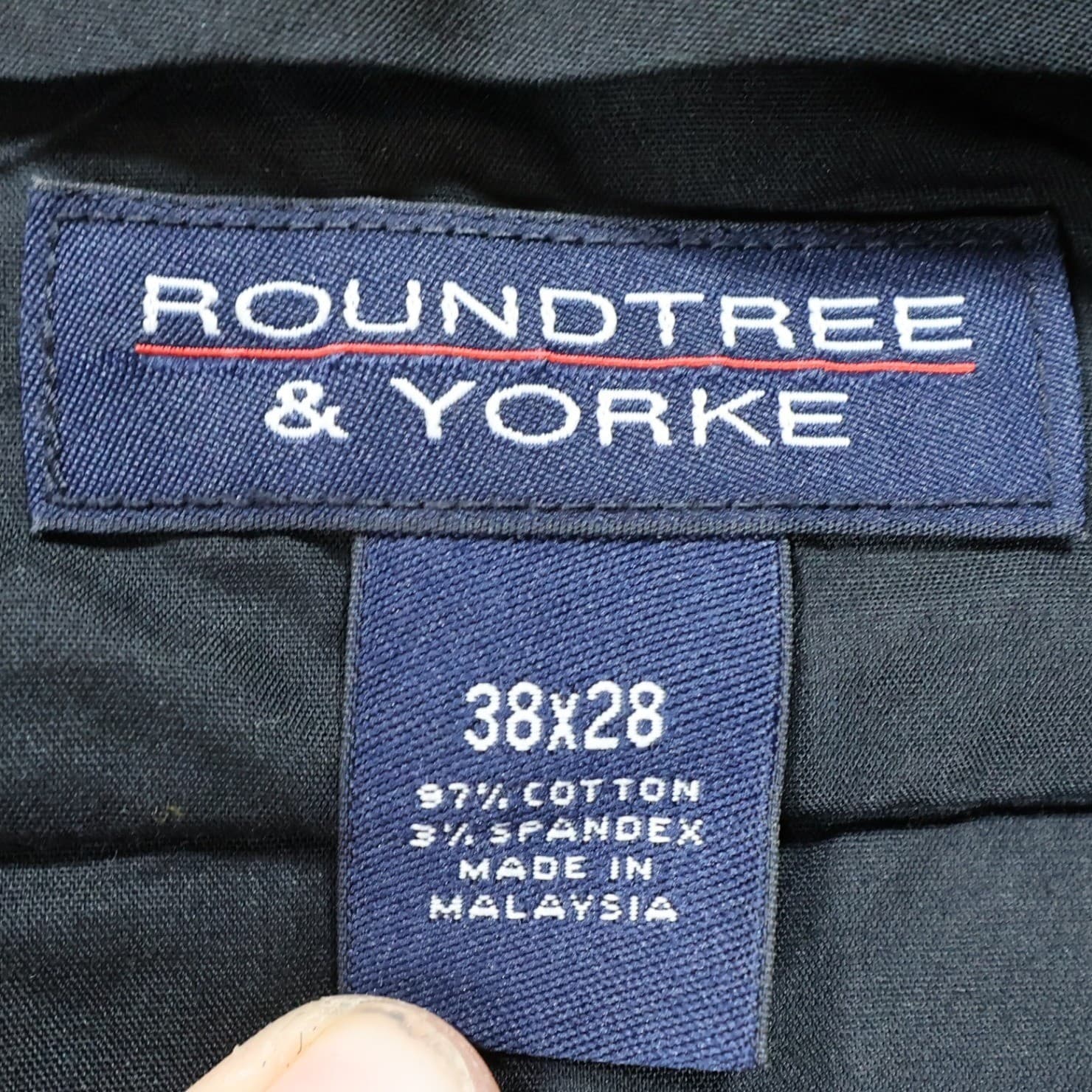 Roundtree & Yorke Chino Pants Mens 38x28 Black Excellent Stretch Twill - Thumbnail 7