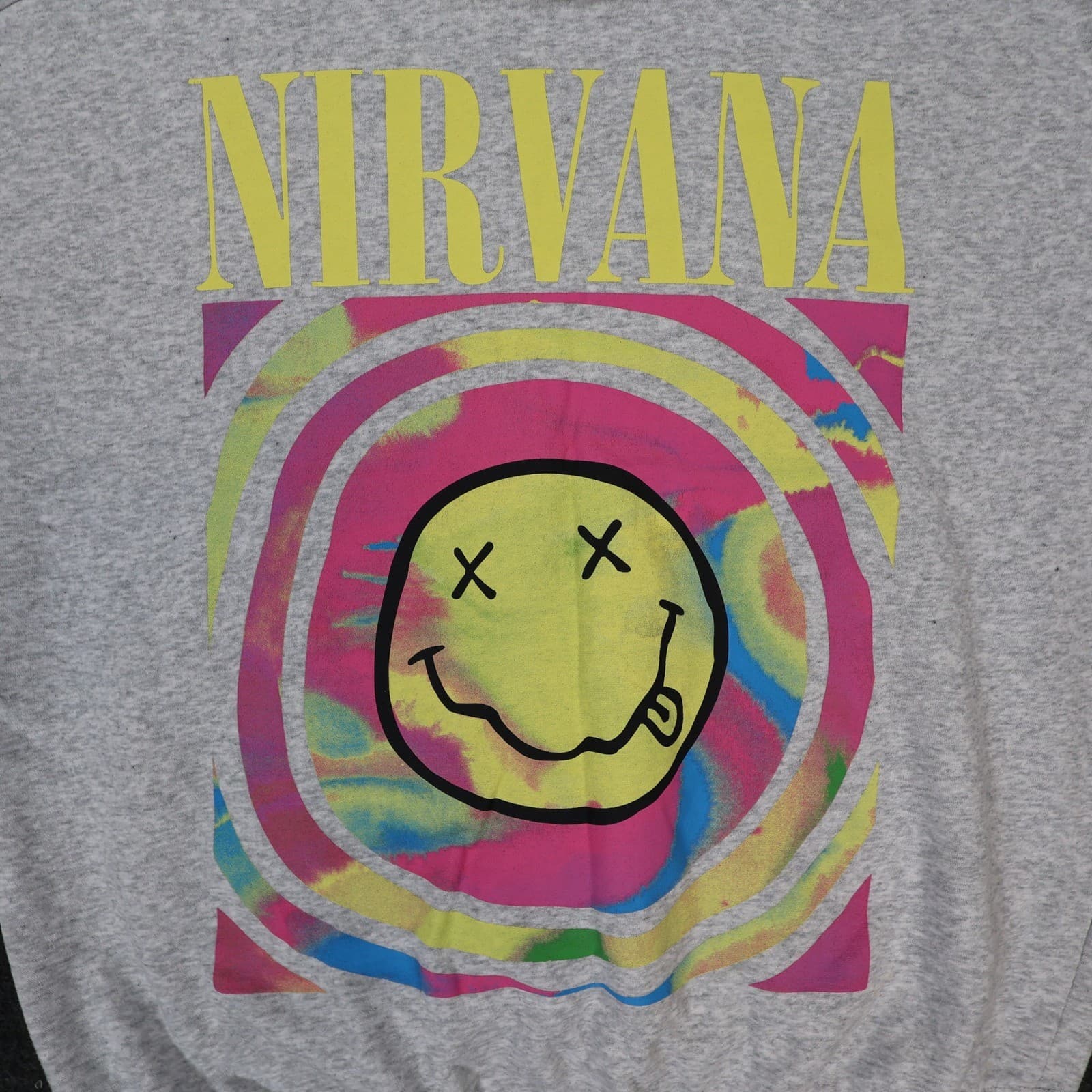 Nirvana Sweatshirt Womens Large Gray Excellent Graphic Print - Thumbnail 7