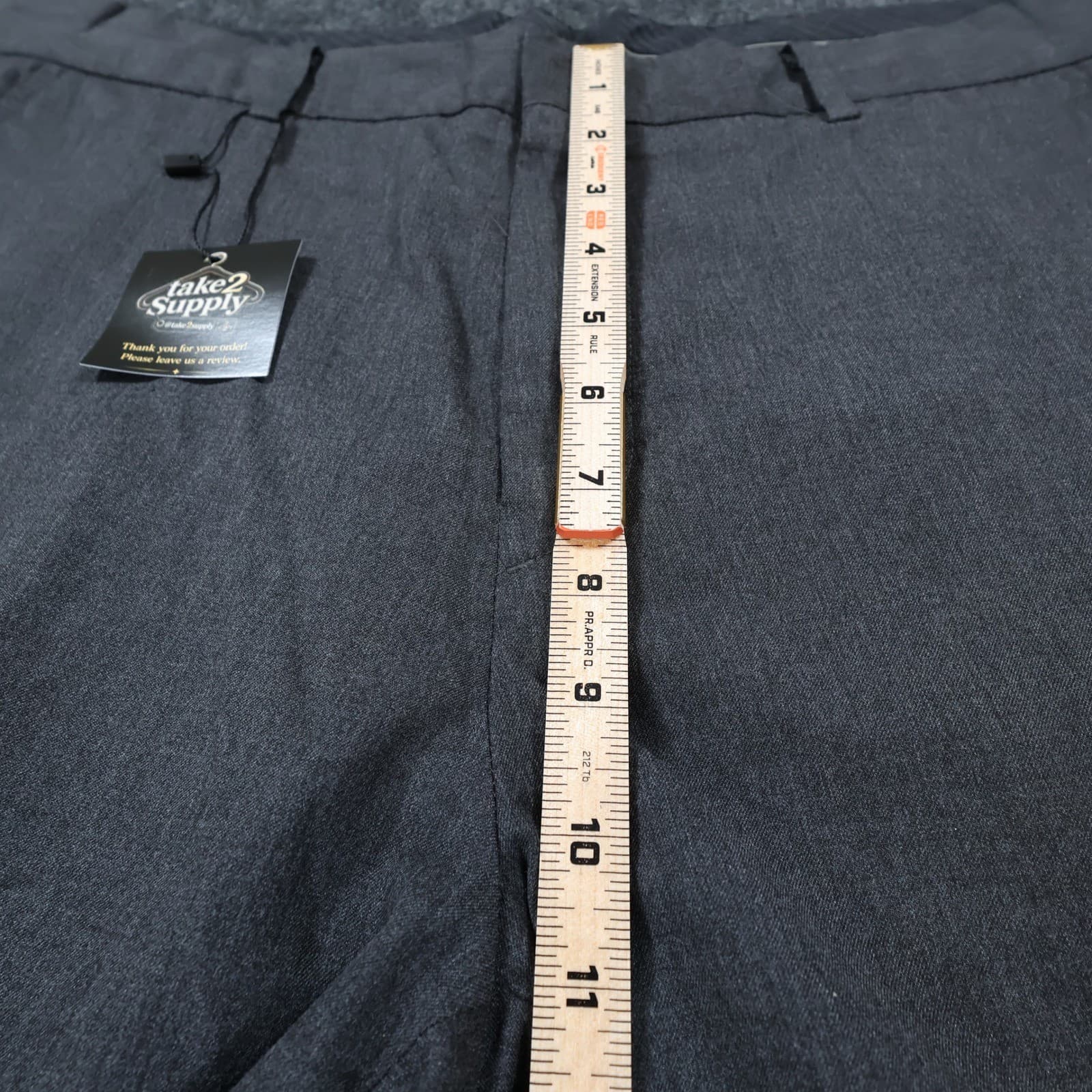 Calvin Klein Dress Pants Mens 34x32 Gray Excellent Flat Front Straight Leg - Thumbnail 5
