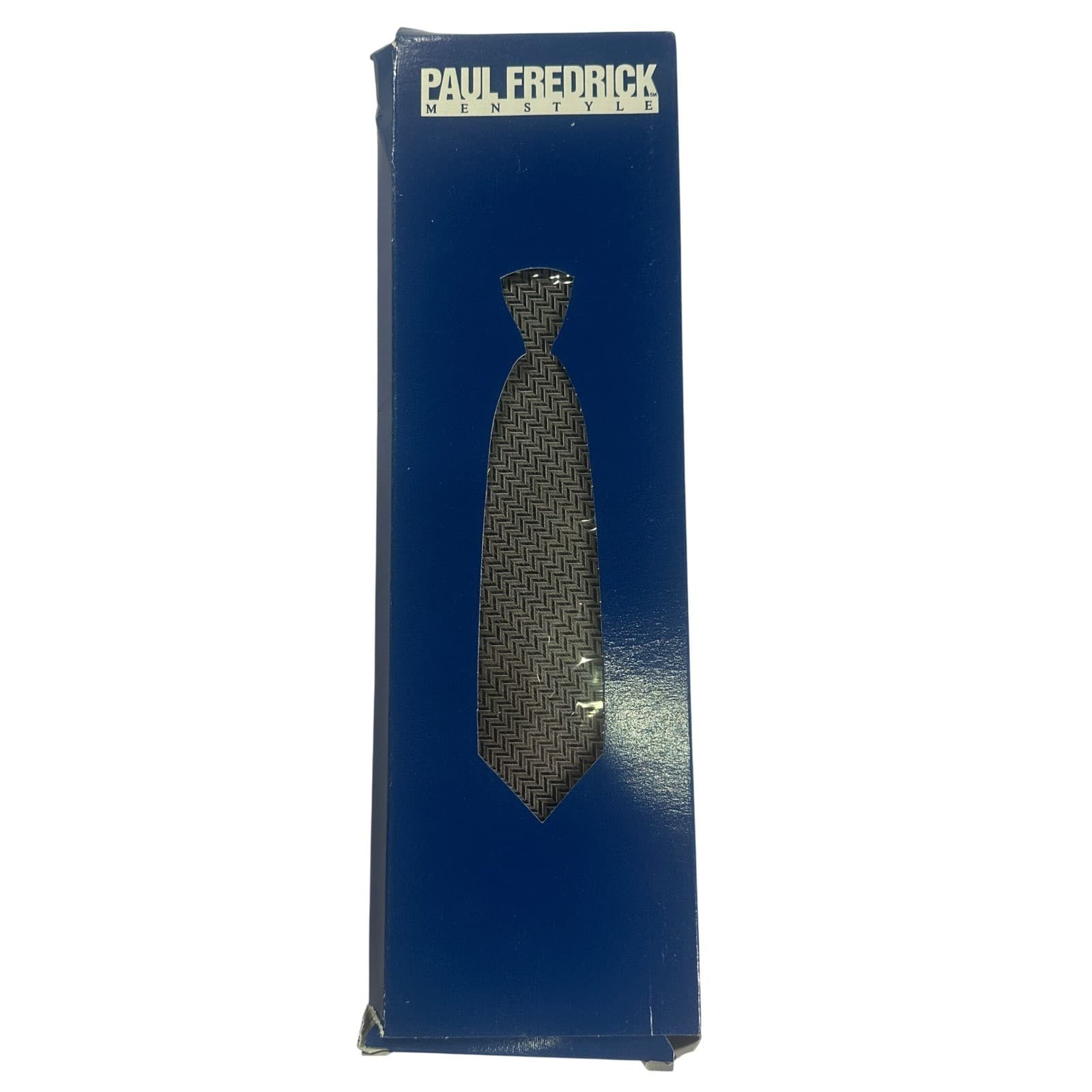 Paul Fredrick Mens 100% Silk Geometric Pattern Necktie Hand Made NWT - Thumbnail 6