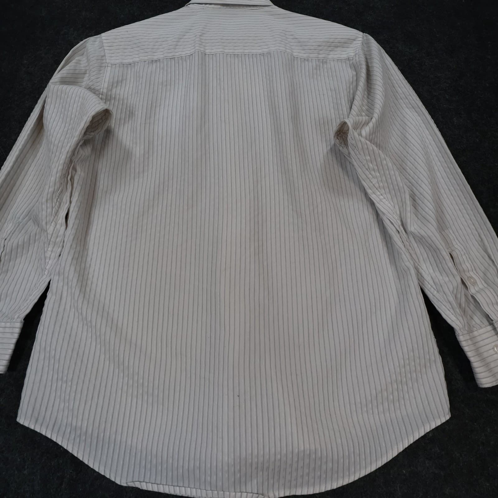 Alfani Button Down Mens M White Excellent Fitted Stretch Easy Care Striped - Thumbnail 11
