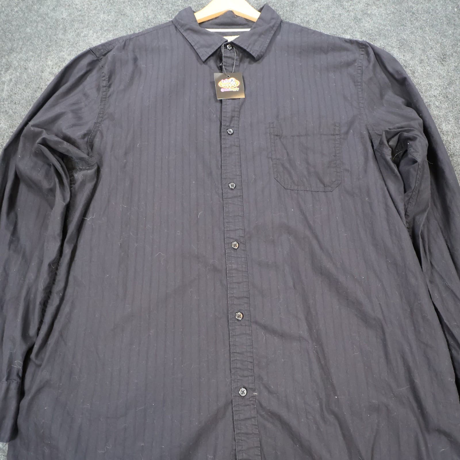 Sonoma Button Down Shirt Mens XL Black Excellent Casual Poplin Striped - Thumbnail 10