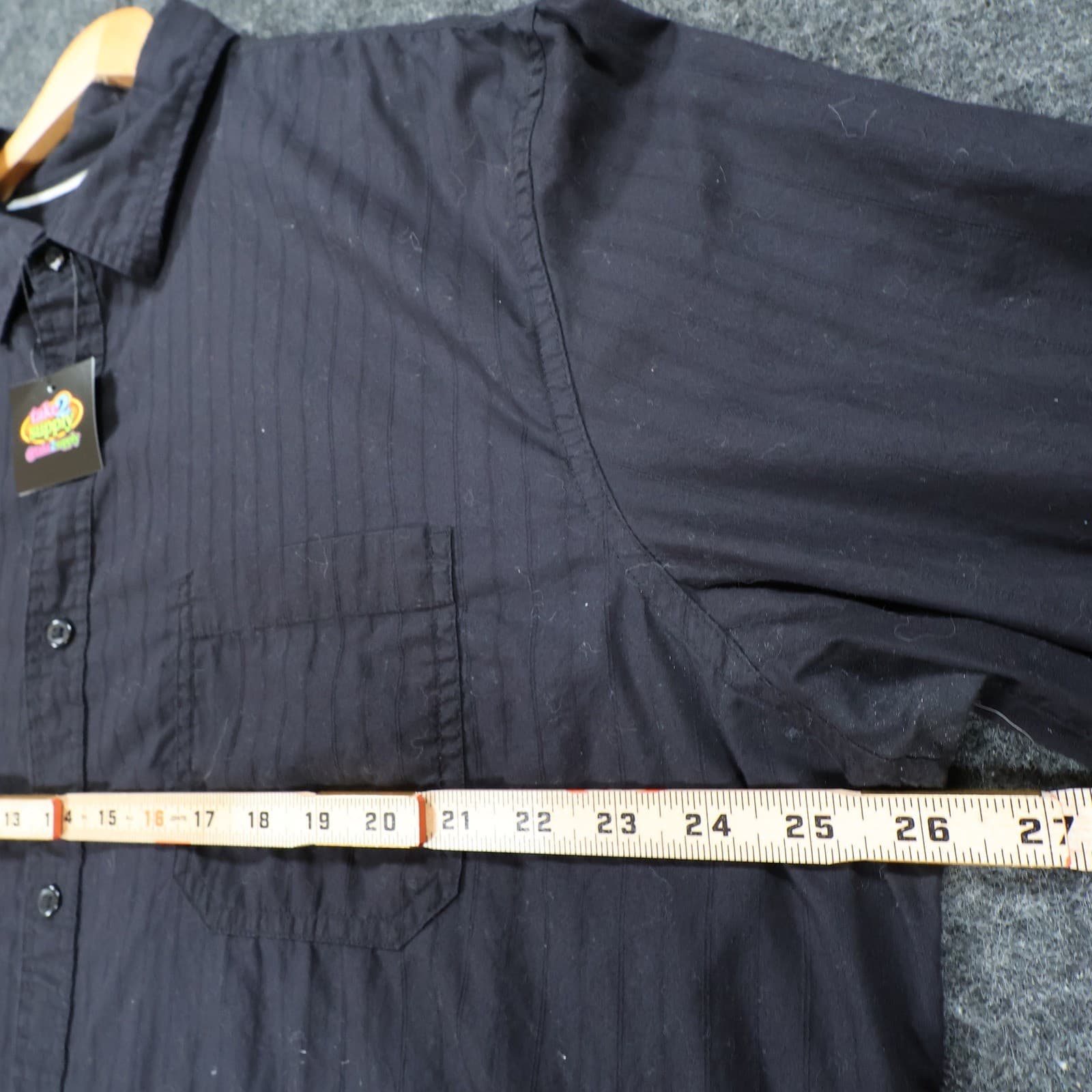 Sonoma Button Down Shirt Mens XL Black Excellent Casual Poplin Striped - Thumbnail 3