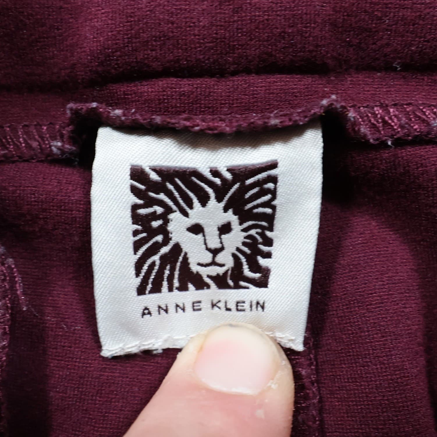 Anne Klein Dress Pants Womens 8 Burgundy Excellent Faux Leather Trim - Thumbnail 7