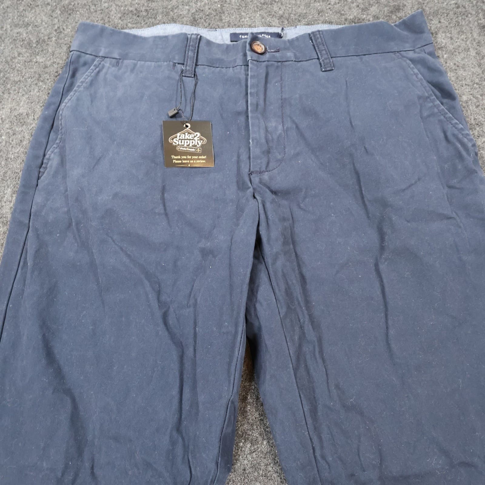 Tommy Hilfiger Chino Pants Mens 32/34 Navy Blue Excellent Tailored Fit Cotton - Thumbnail 9