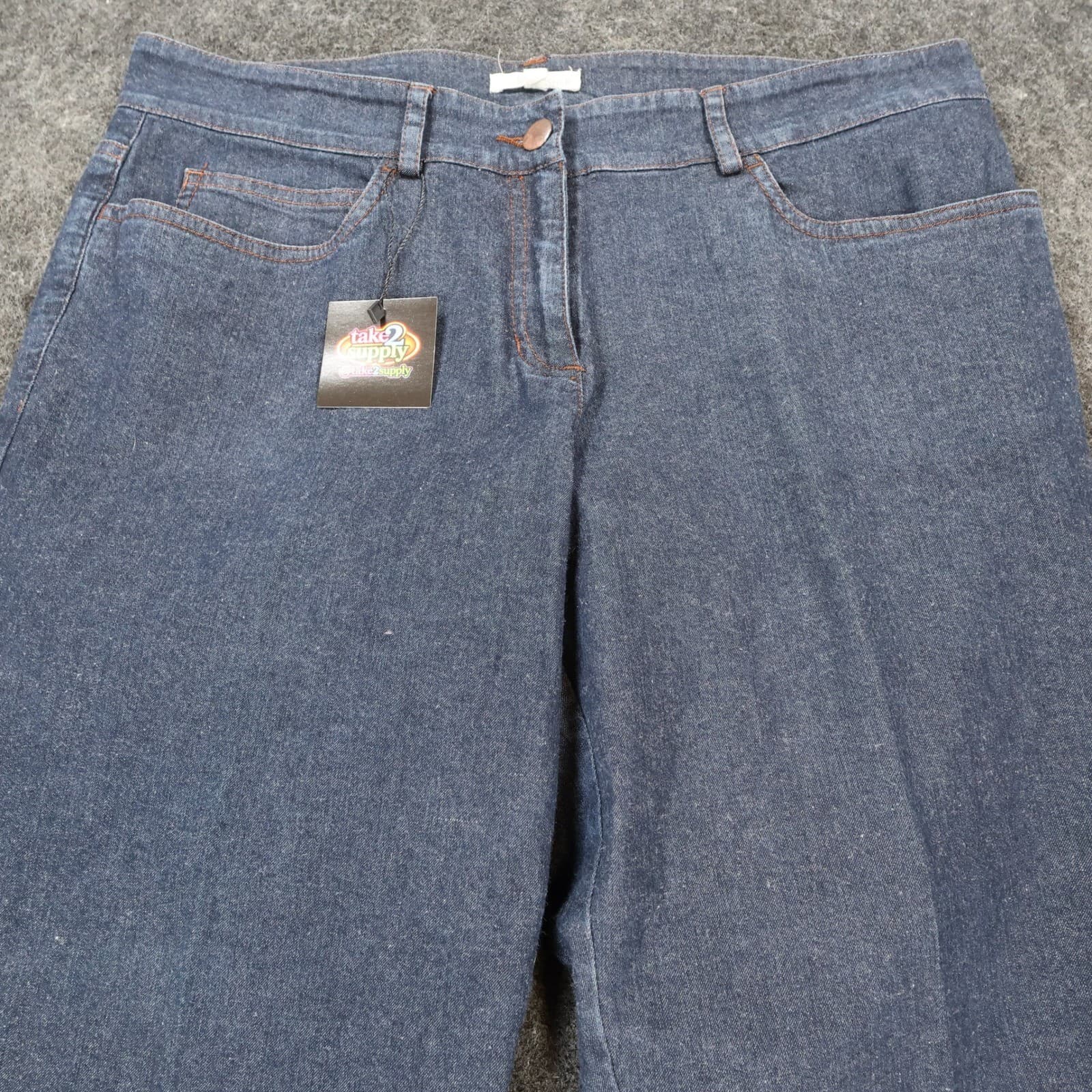 Eileen Fisher Pants Womens Medium Blue Excellent Cropped Denim Trousers - Thumbnail 8