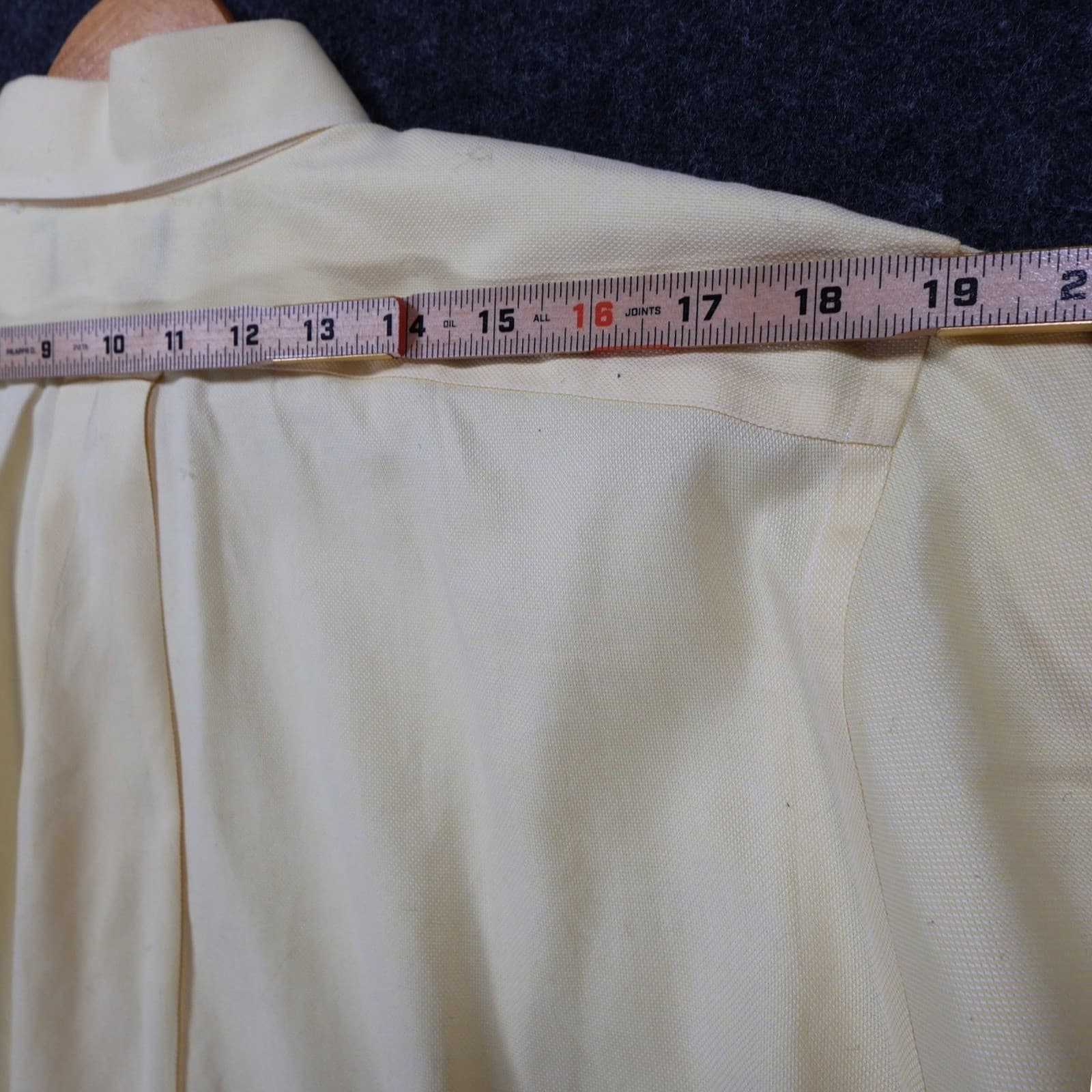 Lands End Button Down Mens 16.5-34 Yellow Excellent Oxford Cotton - Thumbnail 6