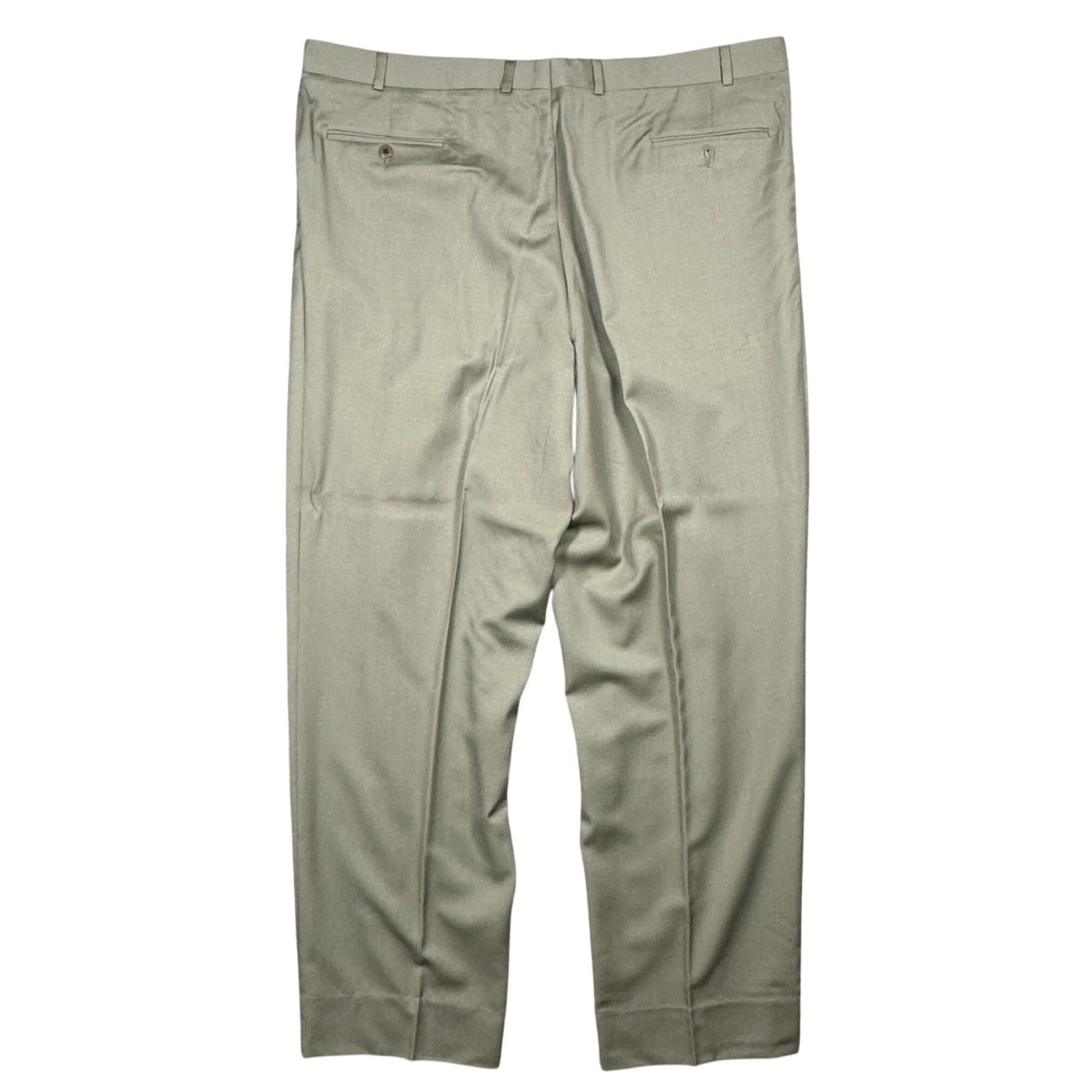 Vintage Carlo Mandrone Dress Pants Mens 44 Olive Green Wool Pleated - Thumbnail 5