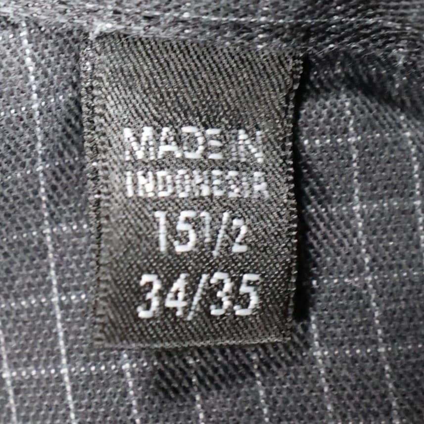 Kenneth Cole Dress Shirt Mens 15.5 34/35 Charcoal Excellent Non-Iron Regular Fit - Thumbnail 8
