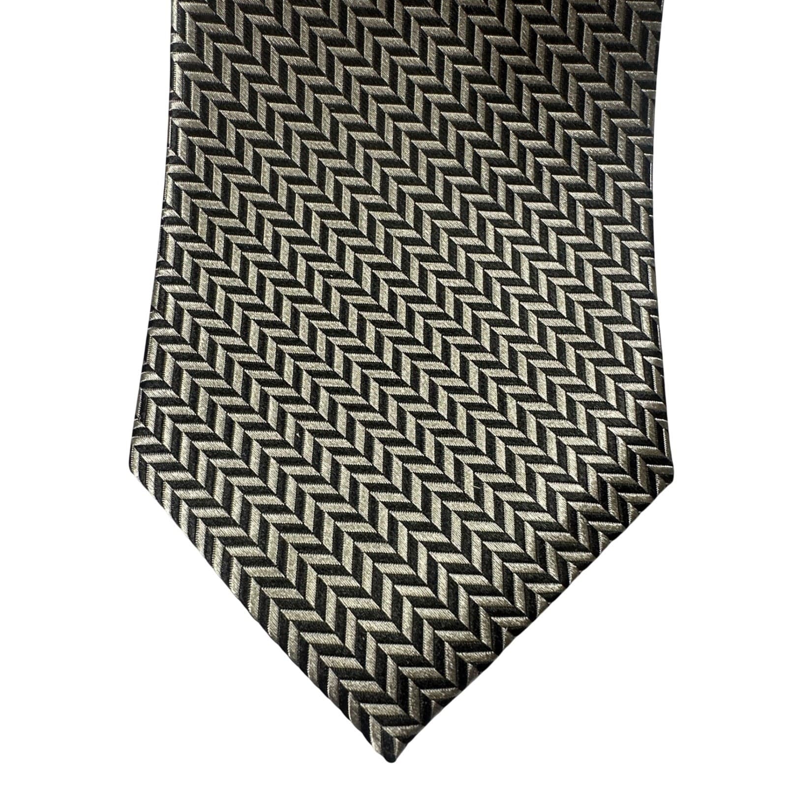 Paul Fredrick Mens 100% Silk Geometric Pattern Necktie Hand Made NWT - Thumbnail 3