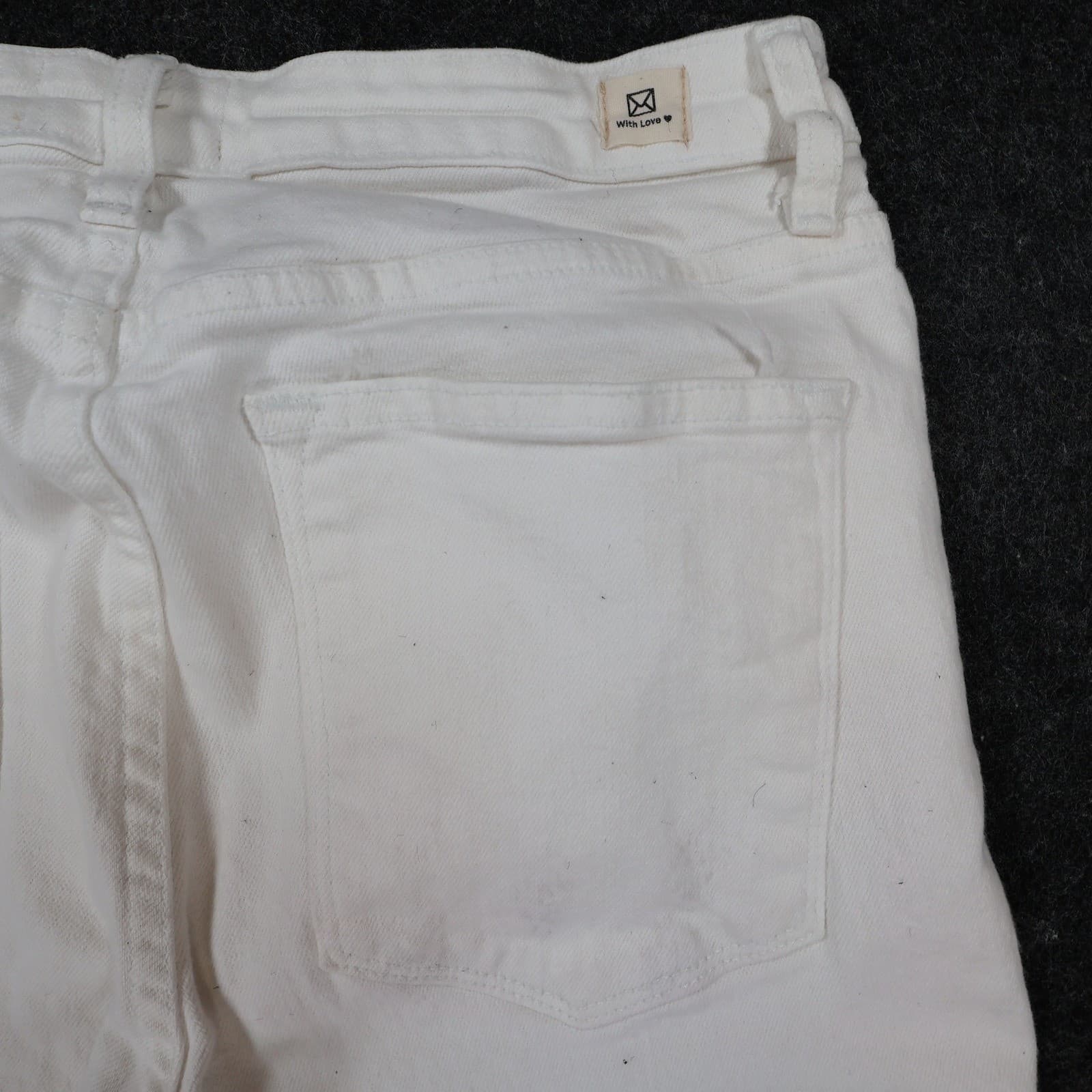 L.T.J Denim Jeans Womens 29 White Excellent Raw Hem Flare - Thumbnail 11