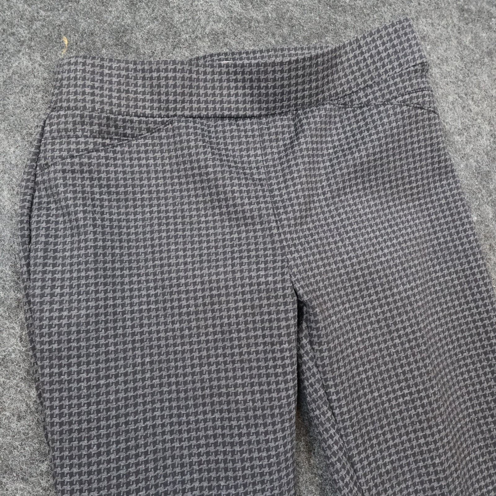 Calvin Klein Dress Pants Womens 2 Grey Excellent Houndstooth Stretch Pull On - Thumbnail 8