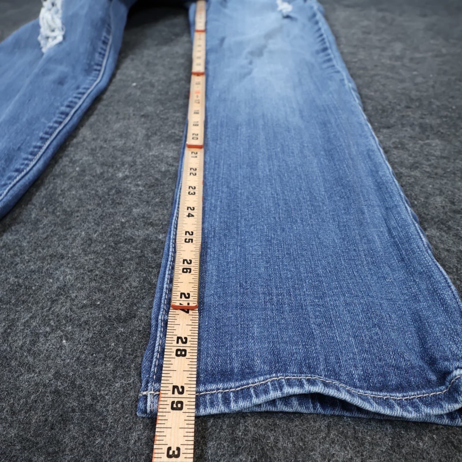 Kut from the Kloth Jeans Womens 10 Blue Excellent Distressed Straight Leg - Thumbnail 4