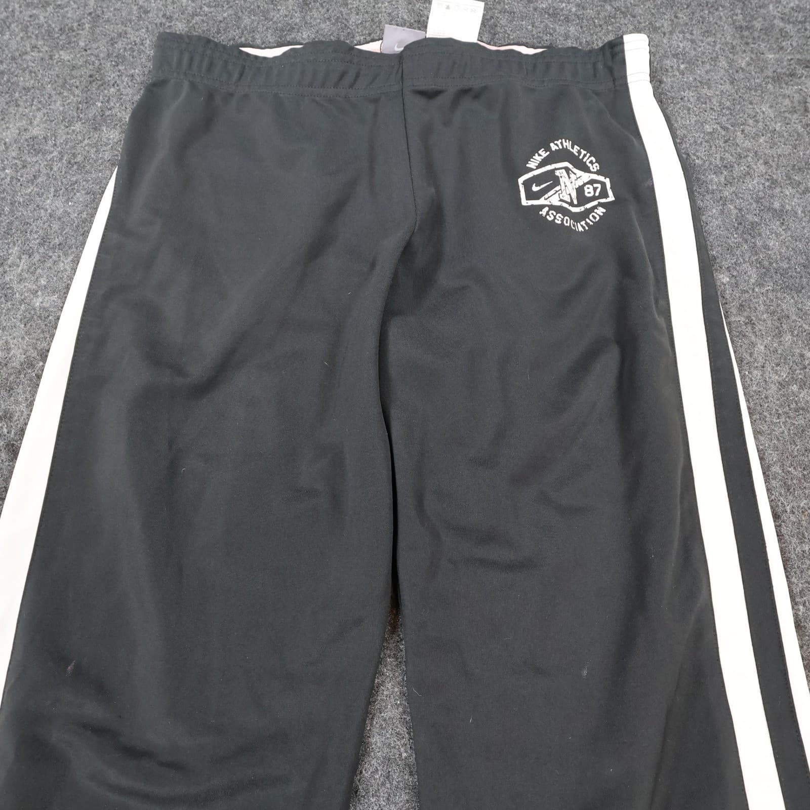 Nike Track Pants Girls M Black Excellent Side Stripe Athletics Logo - Thumbnail 8