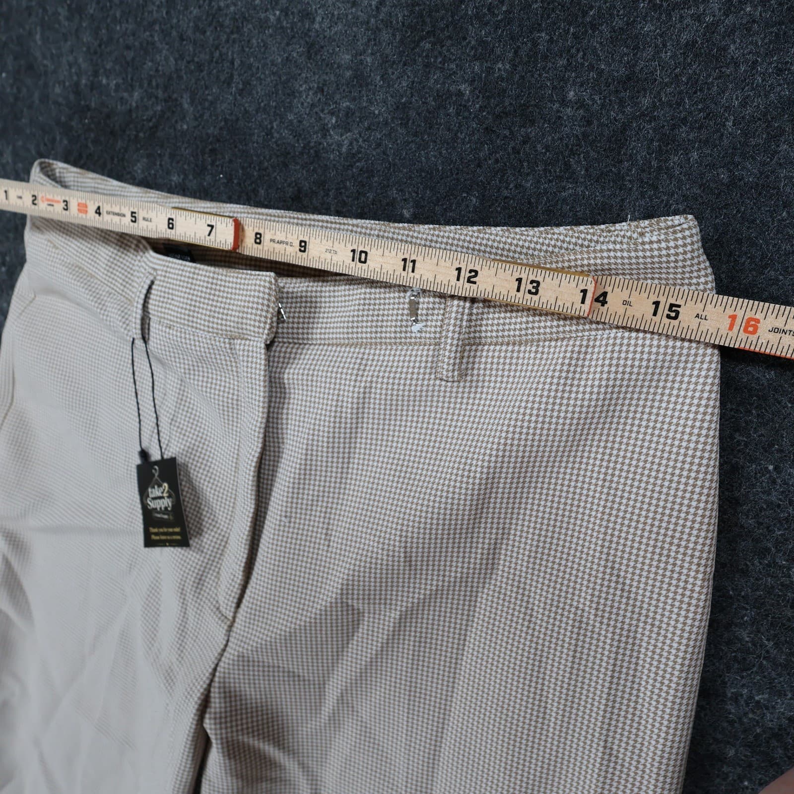 Rafaella Trousers Womens 10P Tan Excellent Houndstooth - Thumbnail 6