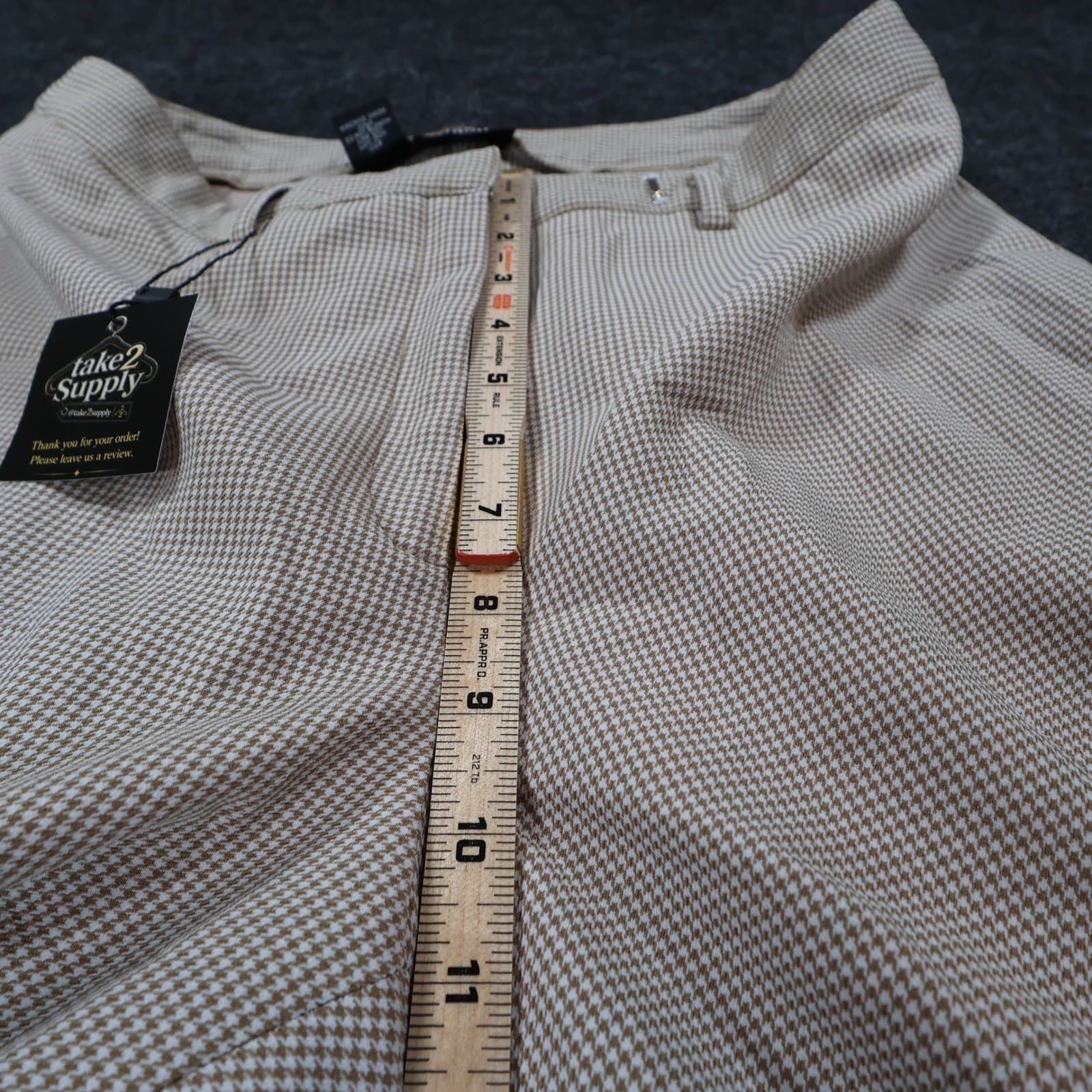 Rafaella Trousers Womens 10P Tan Excellent Houndstooth - Thumbnail 5