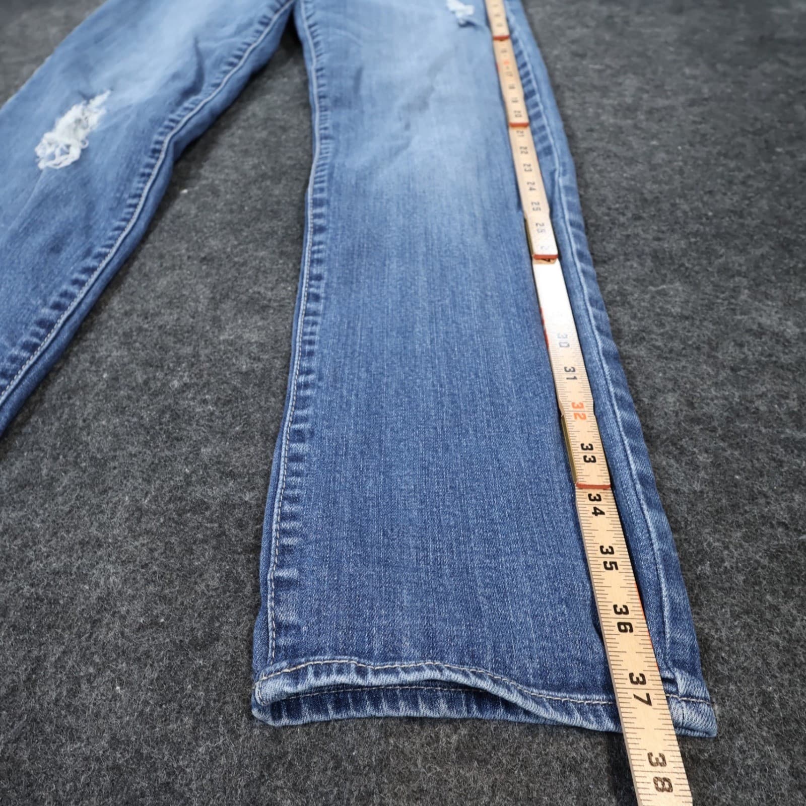 Kut from the Kloth Jeans Womens 10 Blue Excellent Distressed Straight Leg - Thumbnail 3