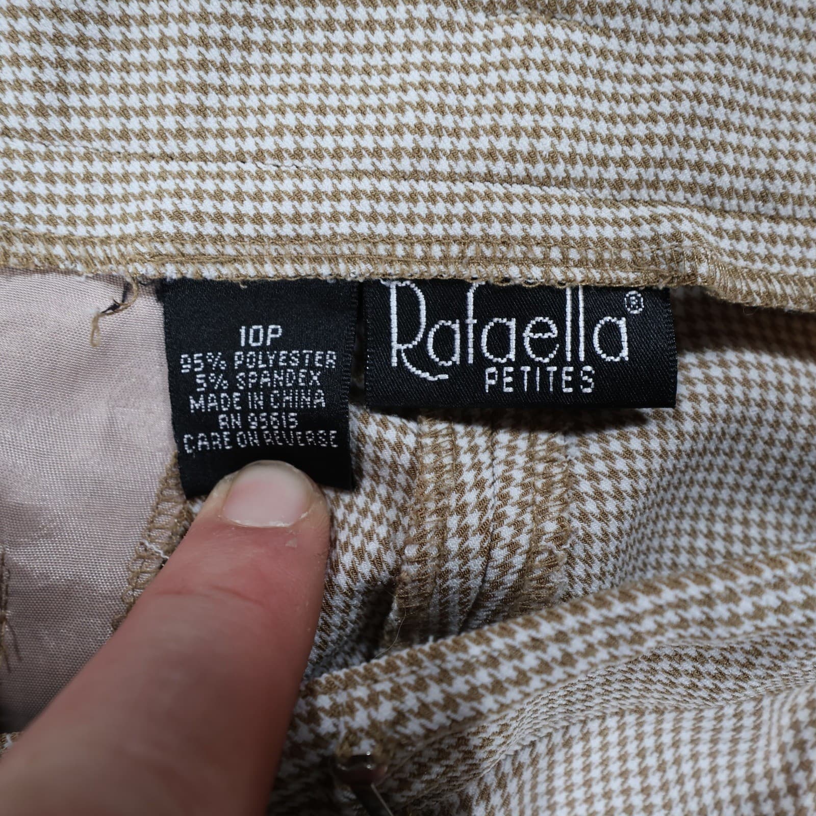 Rafaella Trousers Womens 10P Tan Excellent Houndstooth - Thumbnail 7
