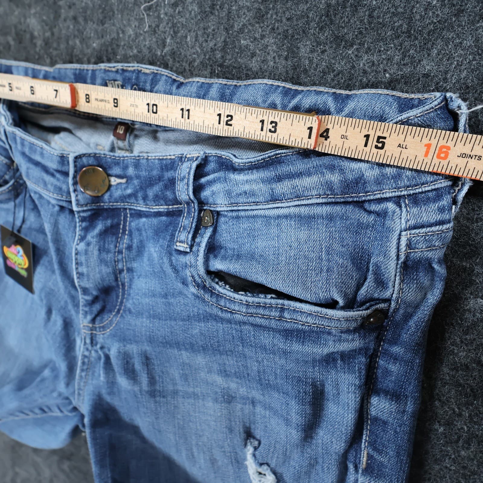 Kut from the Kloth Jeans Womens 10 Blue Excellent Distressed Straight Leg - Thumbnail 6