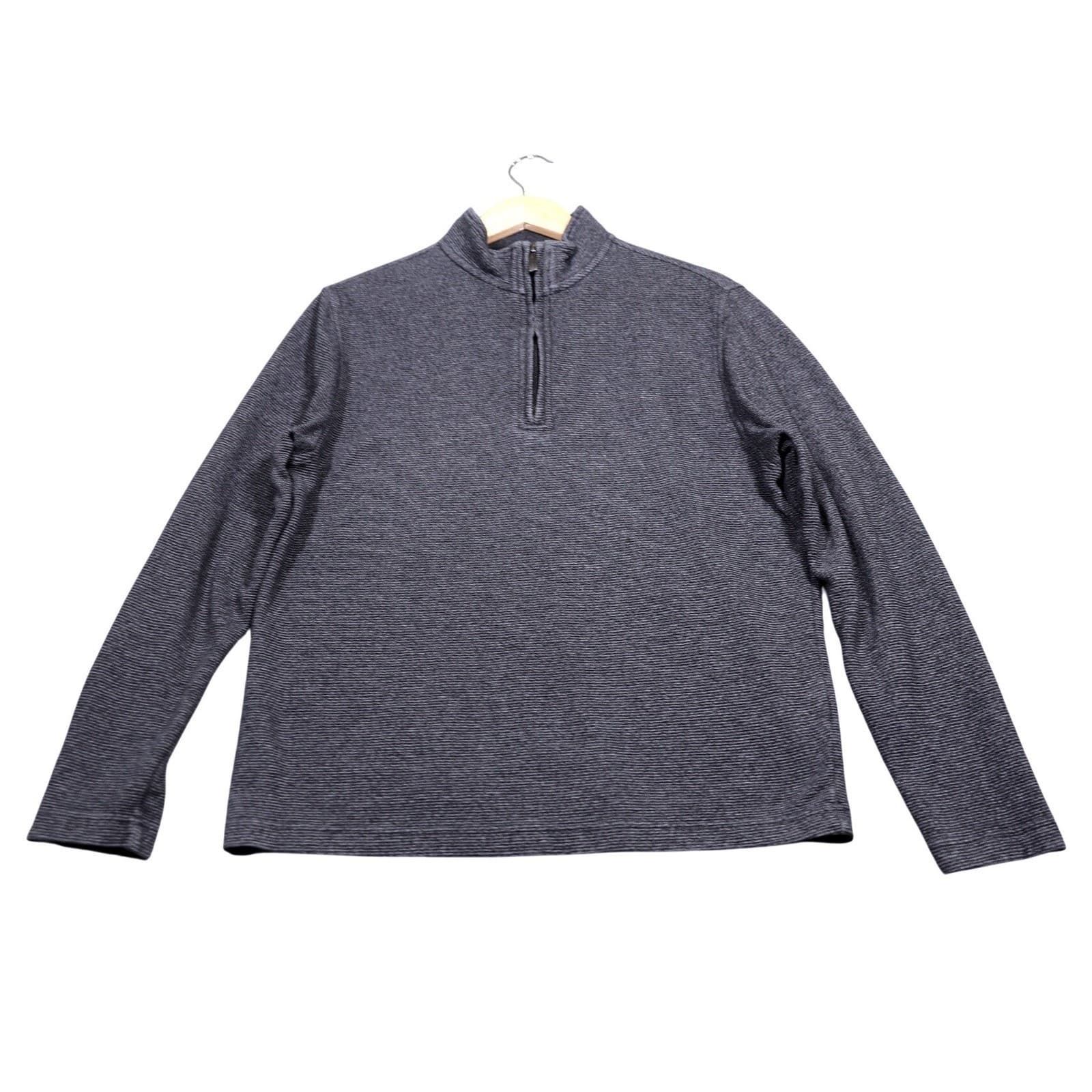 Van Heusen Men's Size Small Quarter Zip Pullover Sweater Dark Gray - Thumbnail 5
