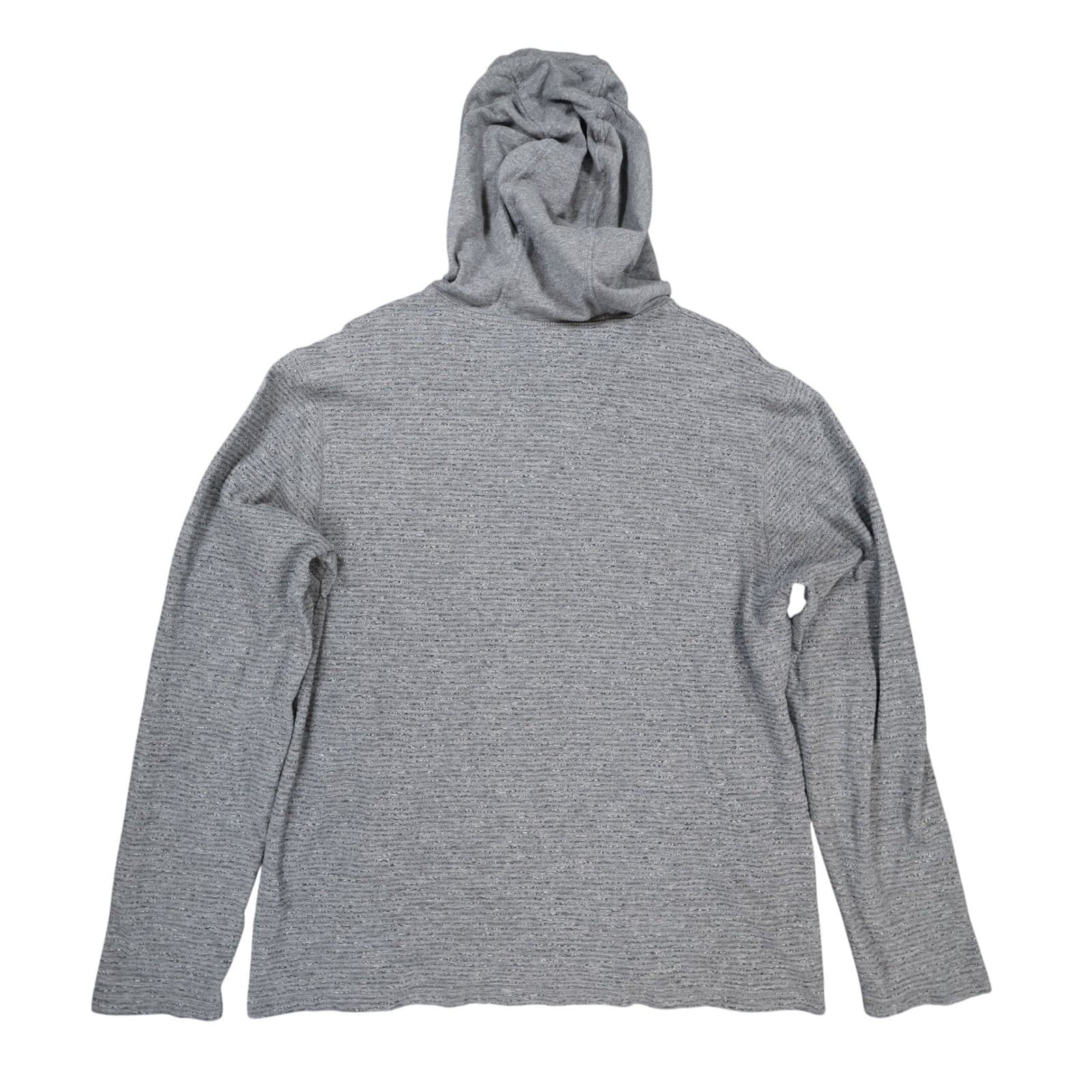 Calvin Klein Jeans Hoodie Mens XL Gray Excellent Henley Pocket Striped - Thumbnail 2