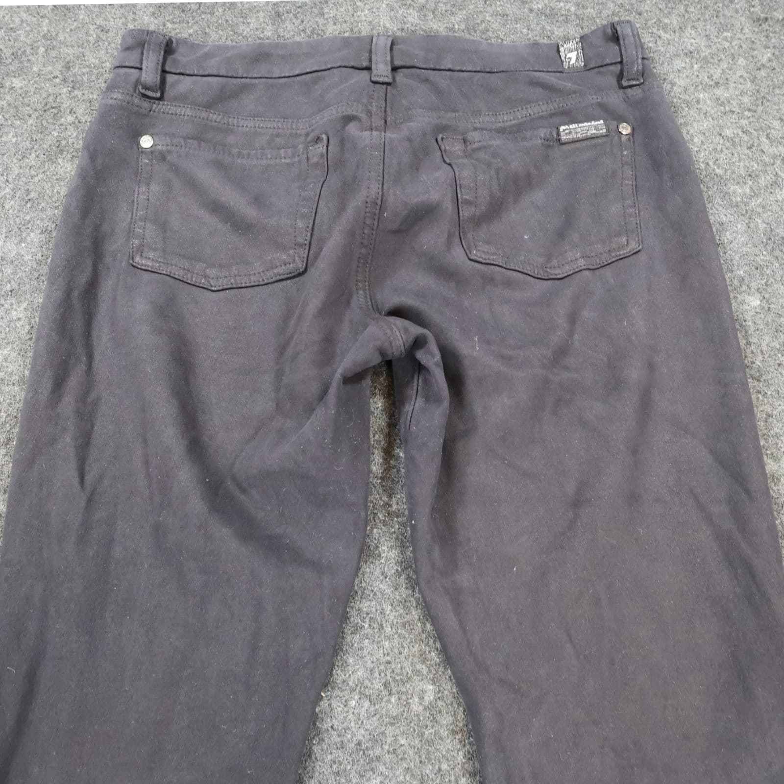7 For All Mankind Faux Suede Pants Womens 30 Black Excellent Coated Skinny Fit - Thumbnail 12