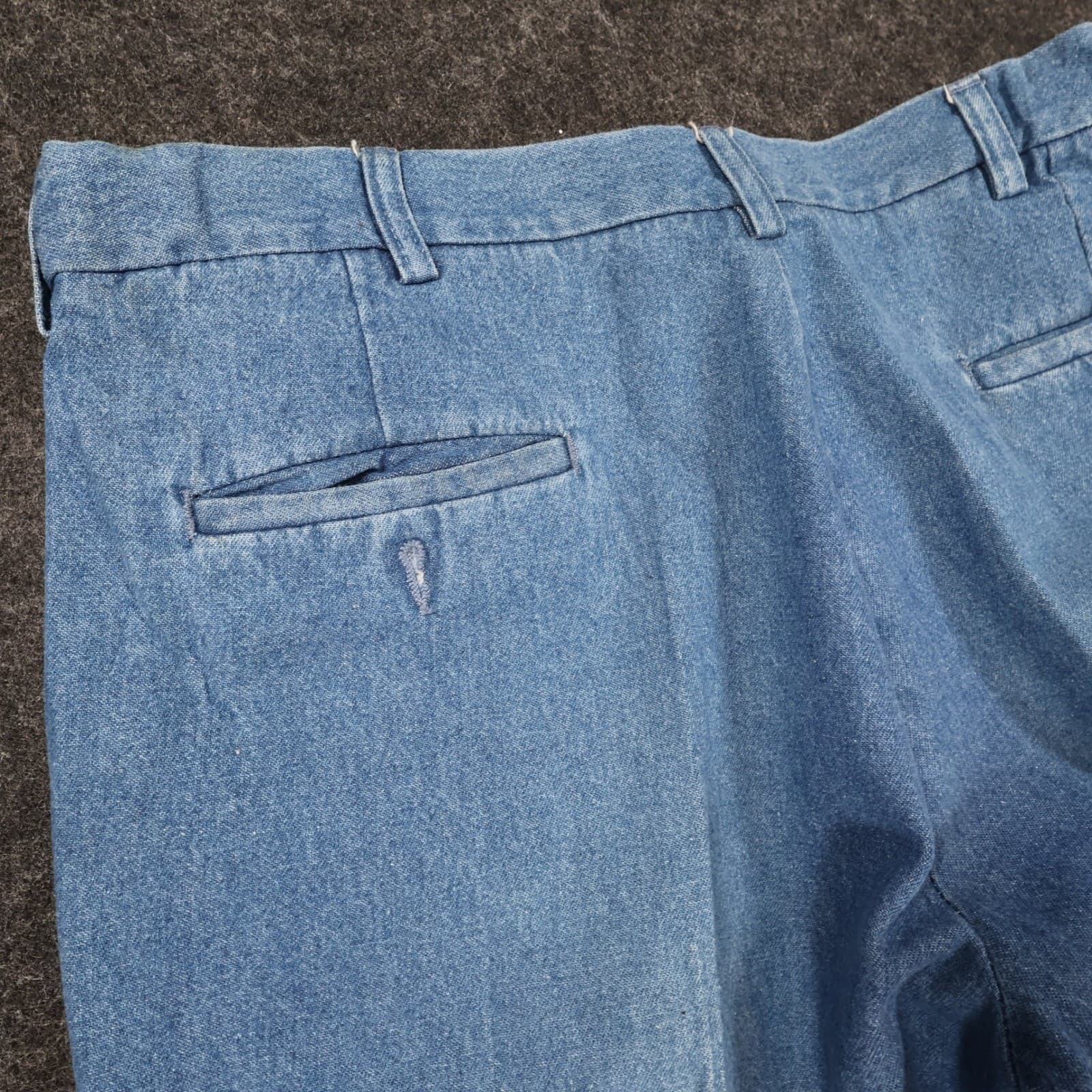 Haggar Denim Trousers Mens 38x29 Blue Vintage Flat Front Cotton - Thumbnail 14