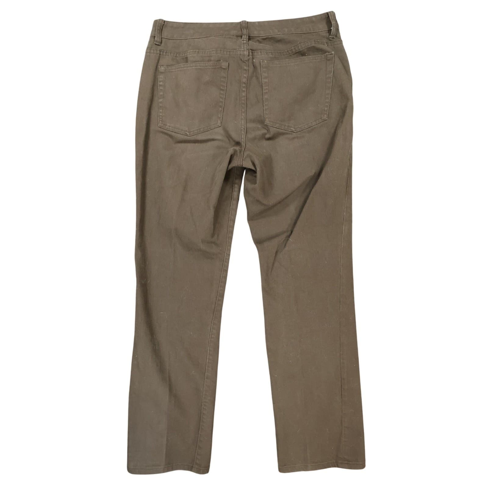 Chaps Denim Pants Womens 12 Brown Excellent Straight Leg Stretch - Thumbnail 2
