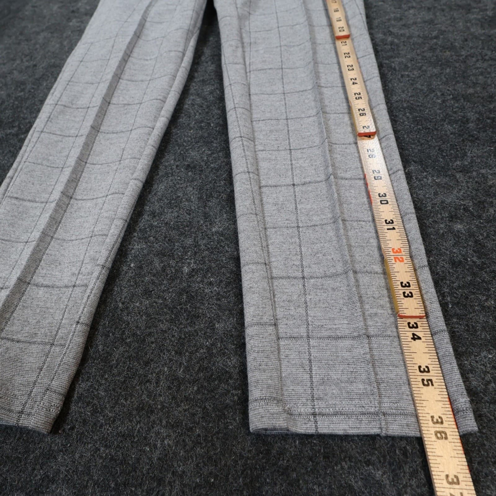 Nine West Legging Women S Gray Excellent Plaid Windowpane High Rise Pants - Thumbnail 3