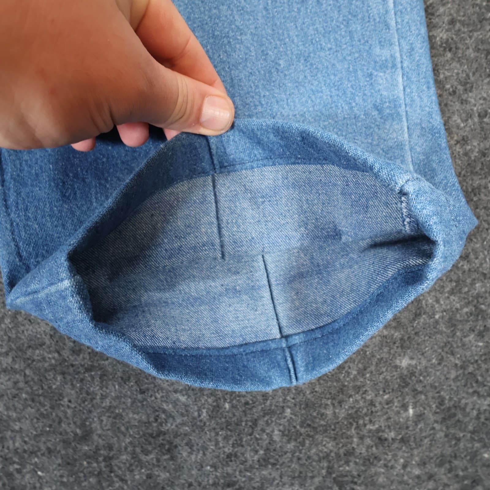 Haggar Denim Trousers Mens 38x29 Blue Vintage Flat Front Cotton - Thumbnail 10