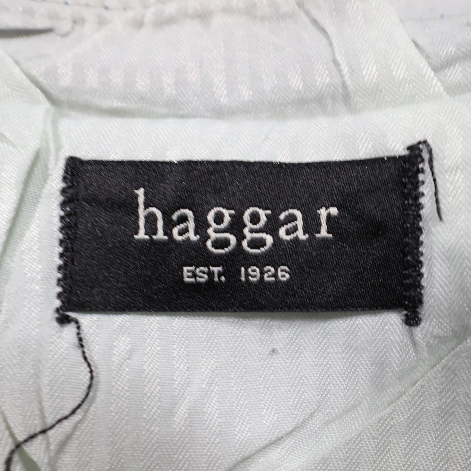 Haggar Denim Trousers Mens 38x29 Blue Vintage Flat Front Cotton - Thumbnail 7