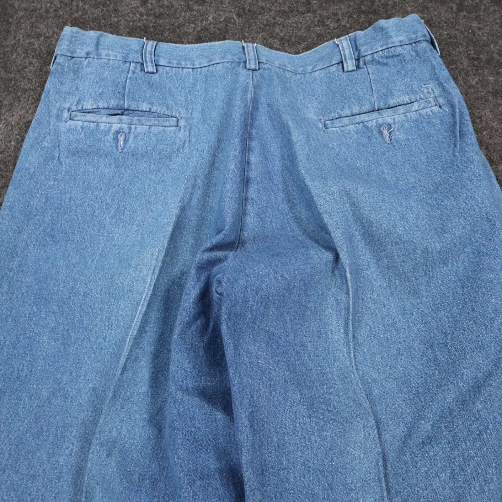 Haggar Denim Trousers Mens 38x29 Blue Vintage Flat Front Cotton - Thumbnail 12