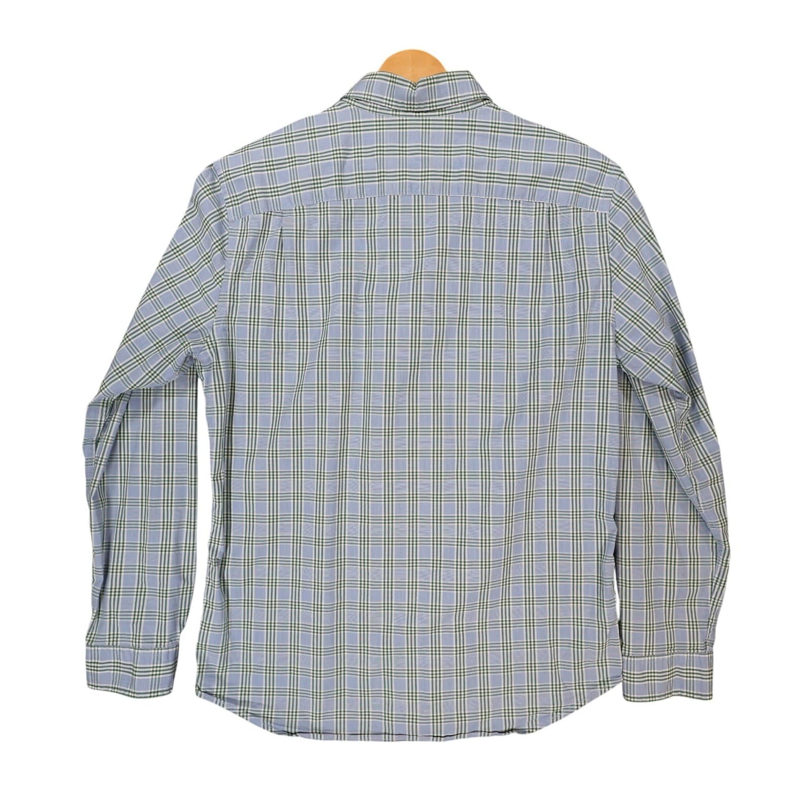 Hawker Rye Button Down Mens L Blue Excellent Plaid Stretch Slim Fit Shirt - Thumbnail 2