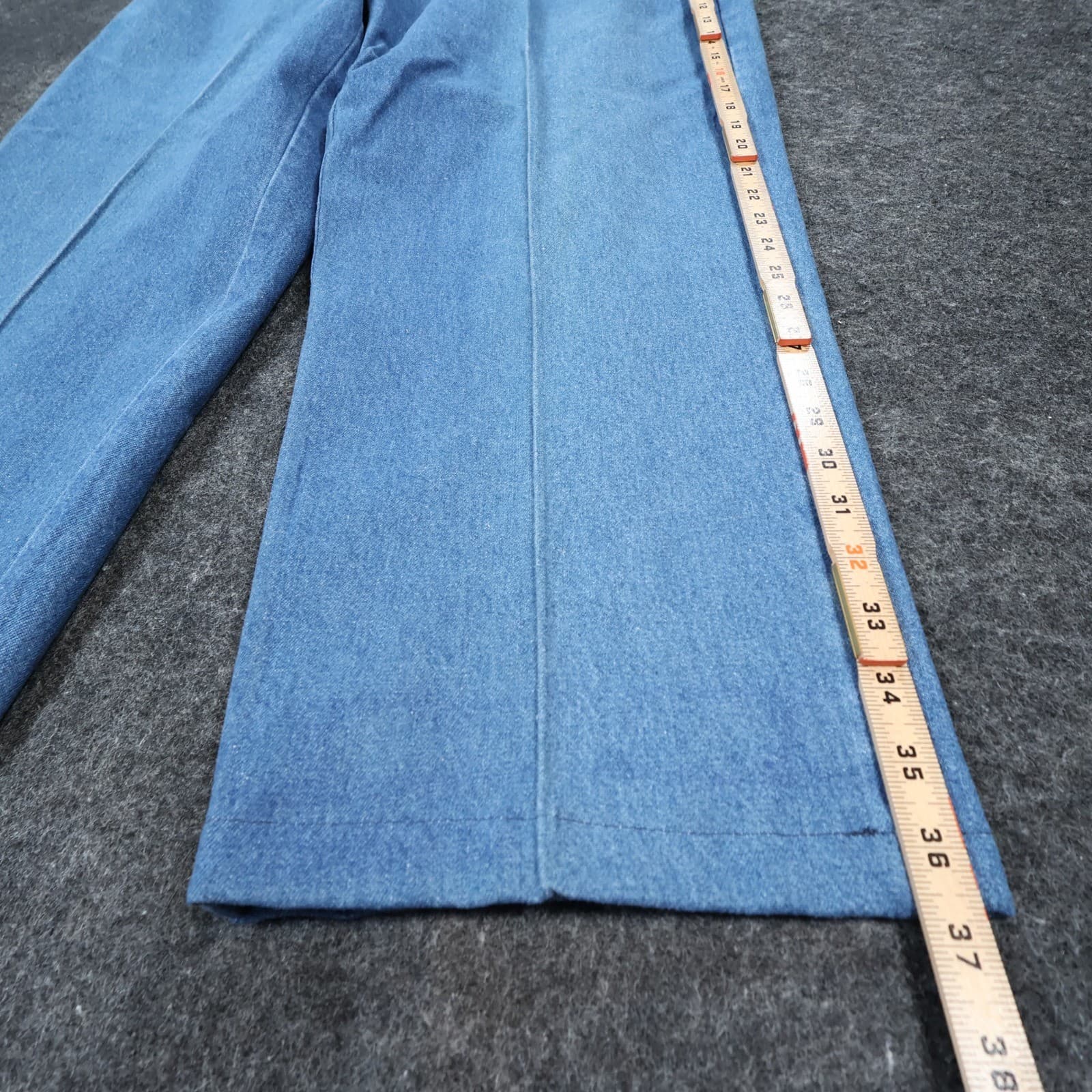 Haggar Denim Trousers Mens 38x29 Blue Vintage Flat Front Cotton - Thumbnail 3