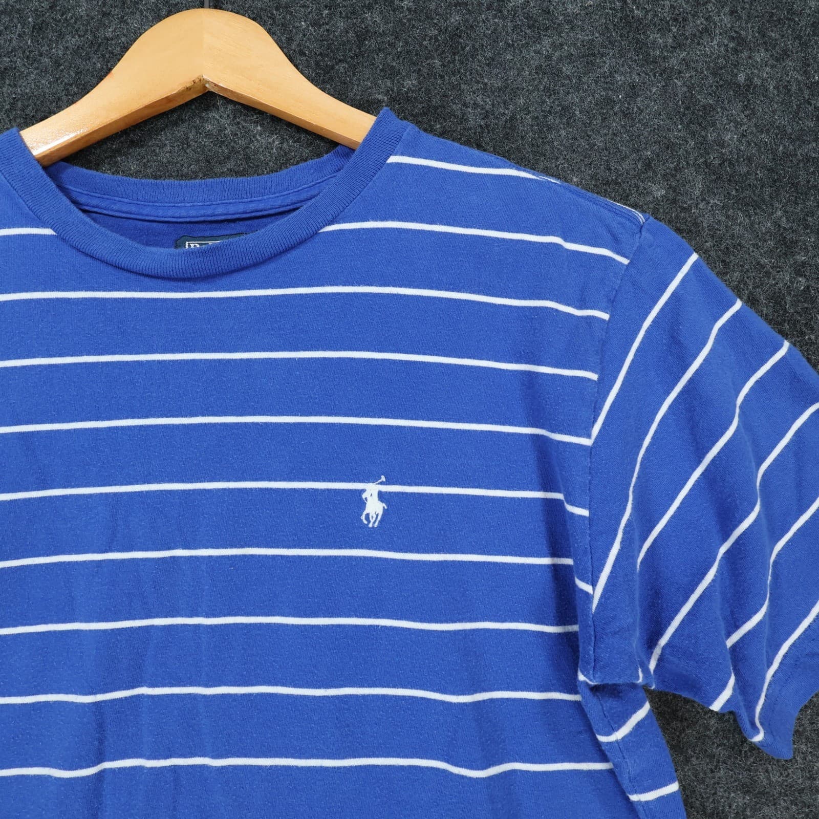 Polo Ralph Lauren T-Shirt Boys L(16/18) Blue Excellent Striped Short Sleeve - Thumbnail 7
