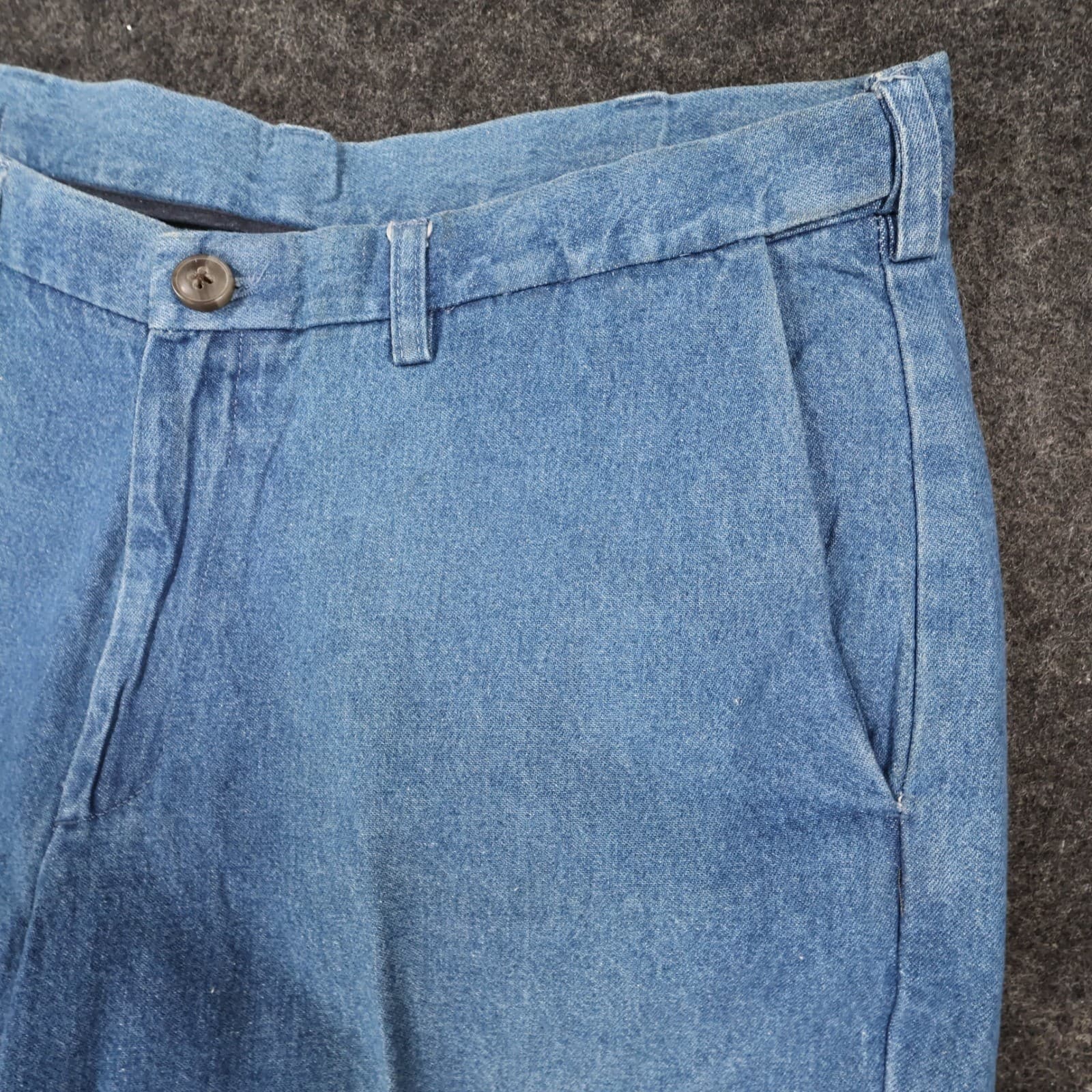 Haggar Denim Trousers Mens 38x29 Blue Vintage Flat Front Cotton - Thumbnail 13