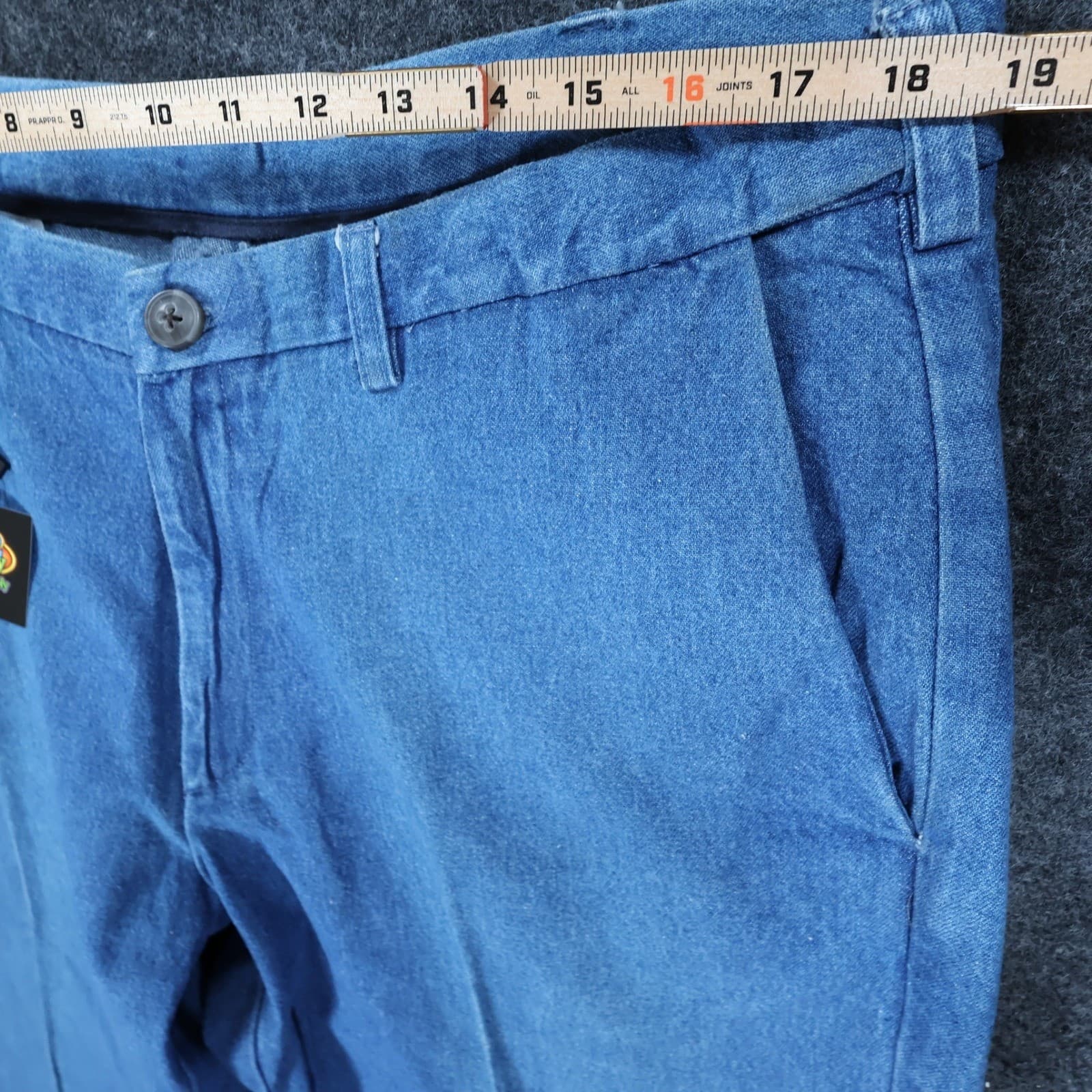 Haggar Denim Trousers Mens 38x29 Blue Vintage Flat Front Cotton - Thumbnail 6