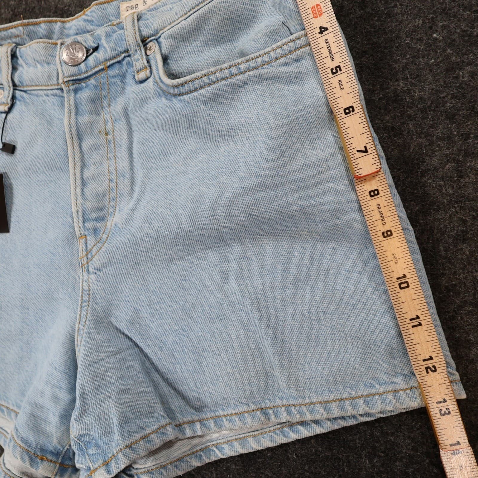 Rag & Bone Maya High-Rise 4 Short Womens 26 Blue Excellent Denim Shorts - Thumbnail 3