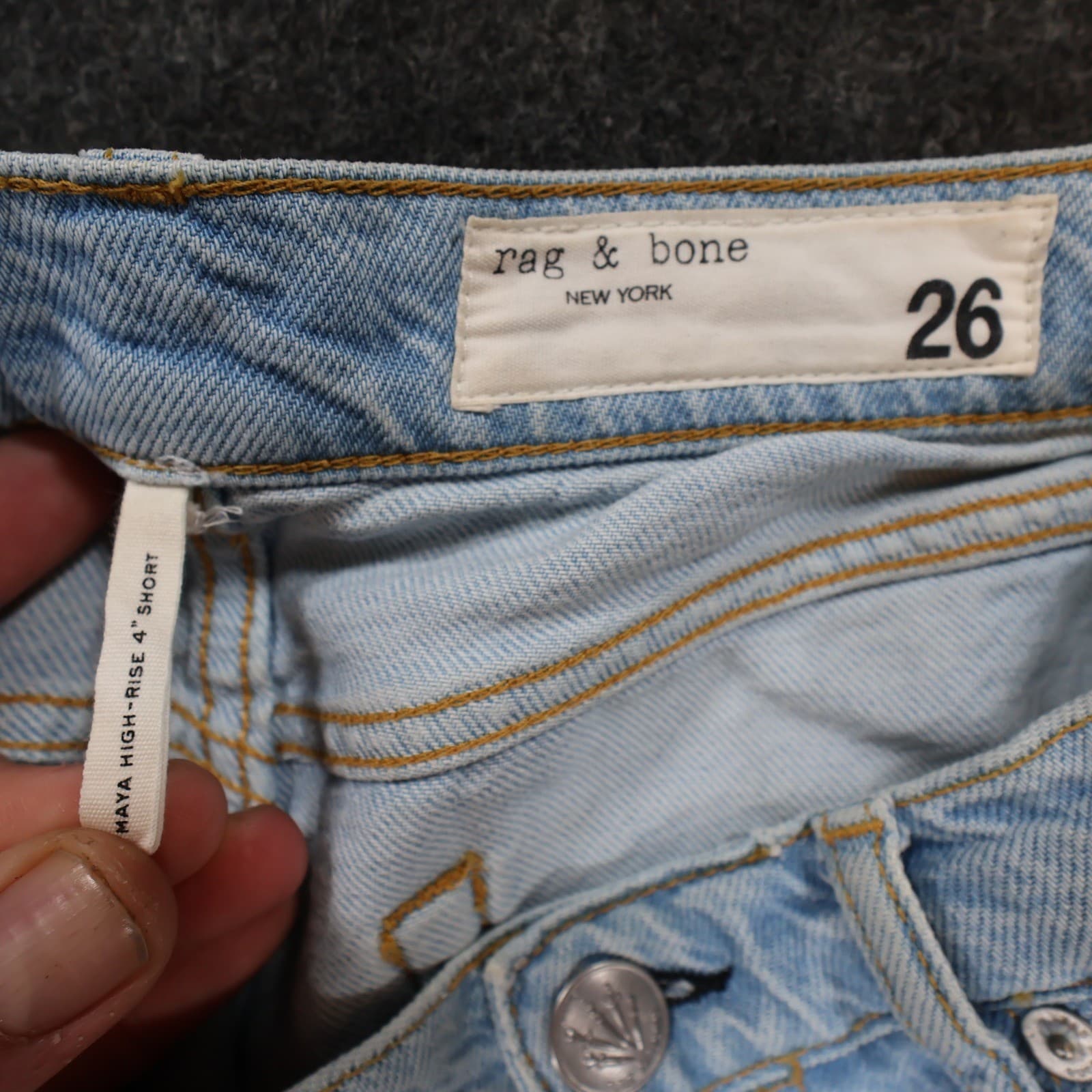 Rag & Bone Maya High-Rise 4 Short Womens 26 Blue Excellent Denim Shorts - Thumbnail 7