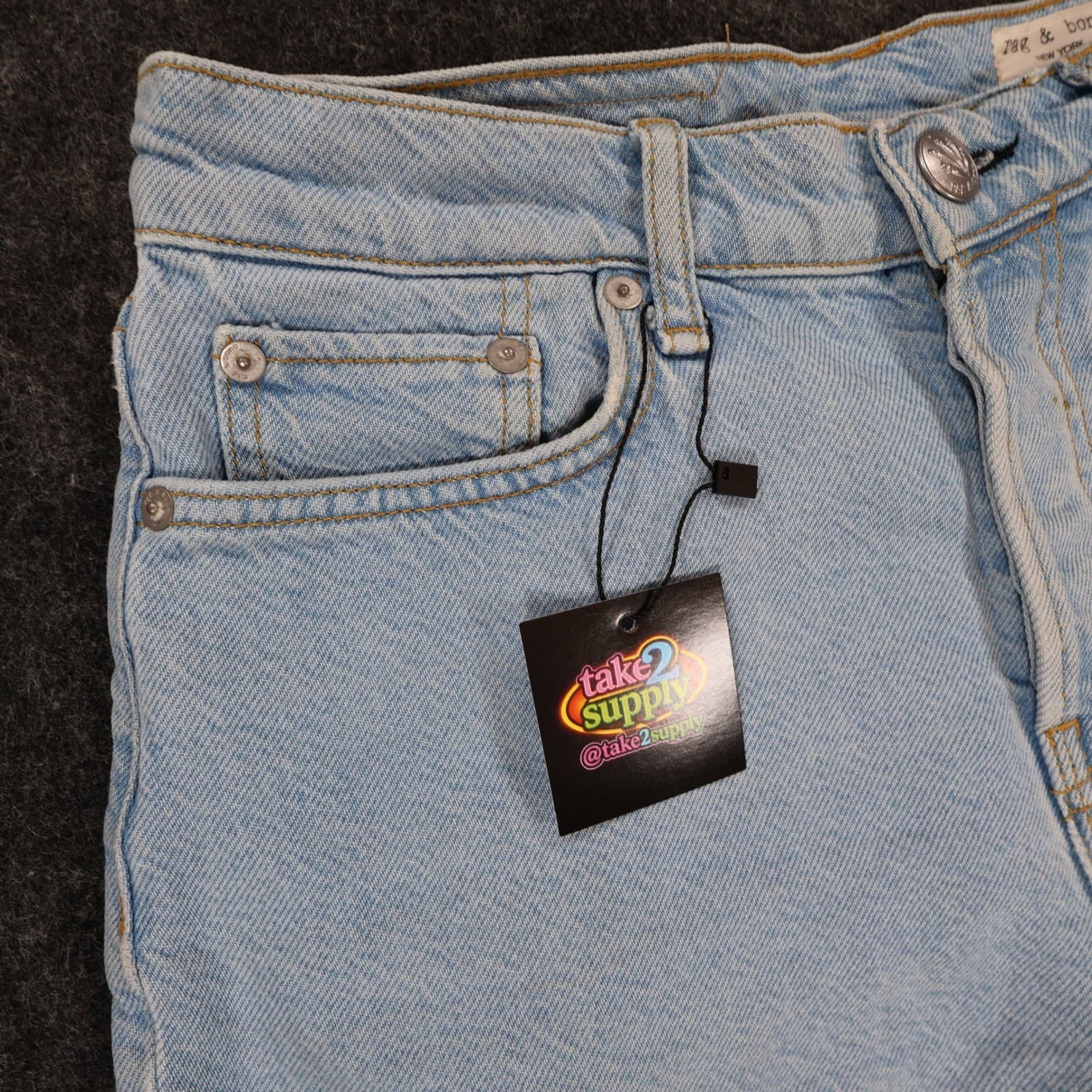 Rag & Bone Maya High-Rise 4 Short Womens 26 Blue Excellent Denim Shorts - Thumbnail 9