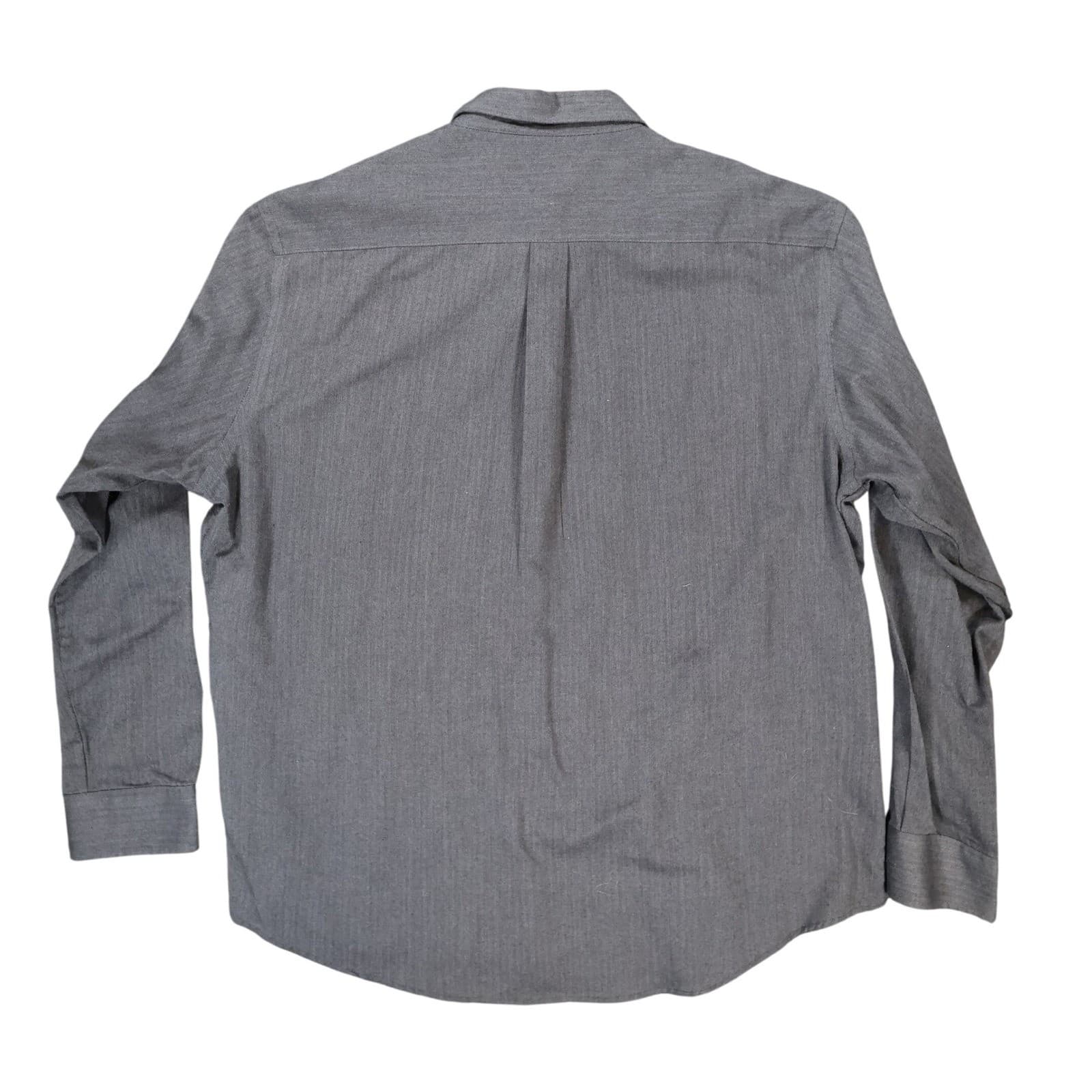 Van Heusen Button Up Mens XXL Gray Excellent Herringbone Long Sleeve Flex Shirt - Thumbnail 2
