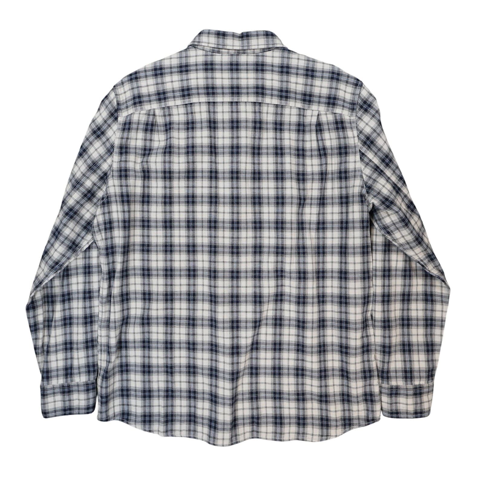 Even Tide Button Up Mens L Blue Excellent Plaid Flannel Regular Fit - Thumbnail 2