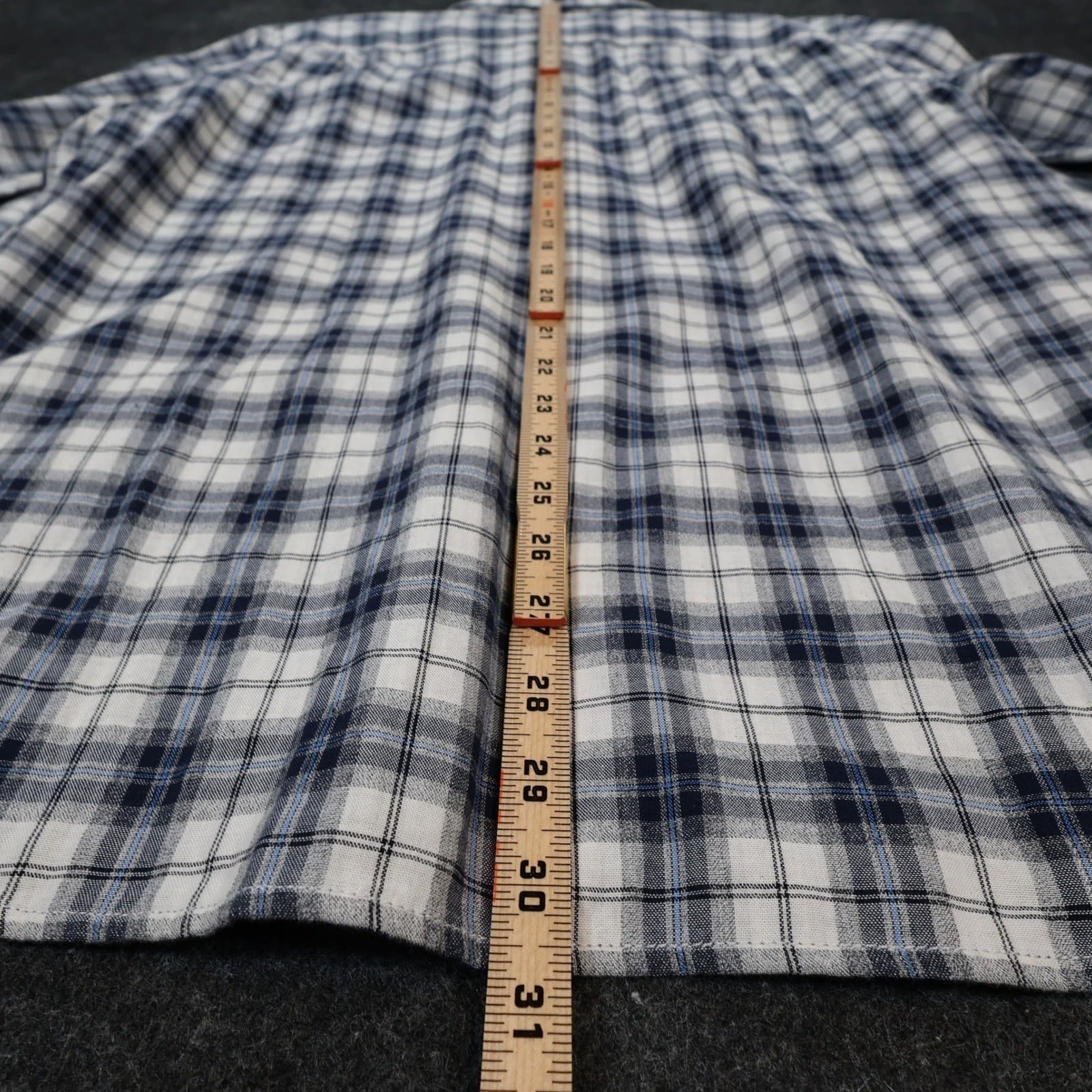 Even Tide Button Up Mens L Blue Excellent Plaid Flannel Regular Fit - Thumbnail 5