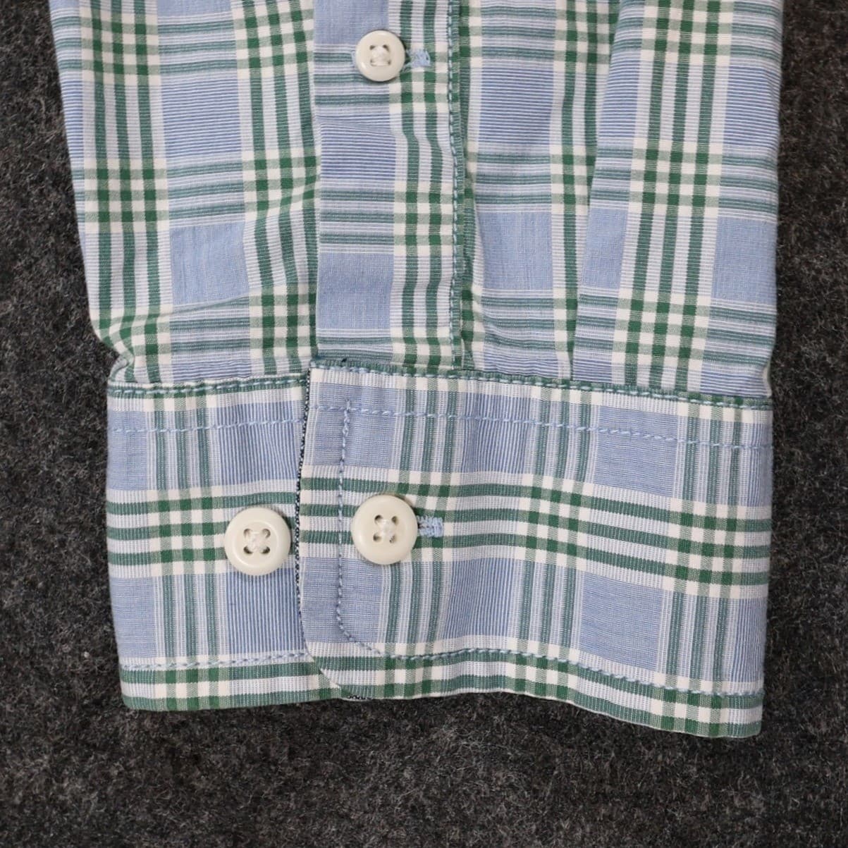 Hawker Rye Button Down Mens L Blue Excellent Plaid Stretch Slim Fit Shirt - Thumbnail 11